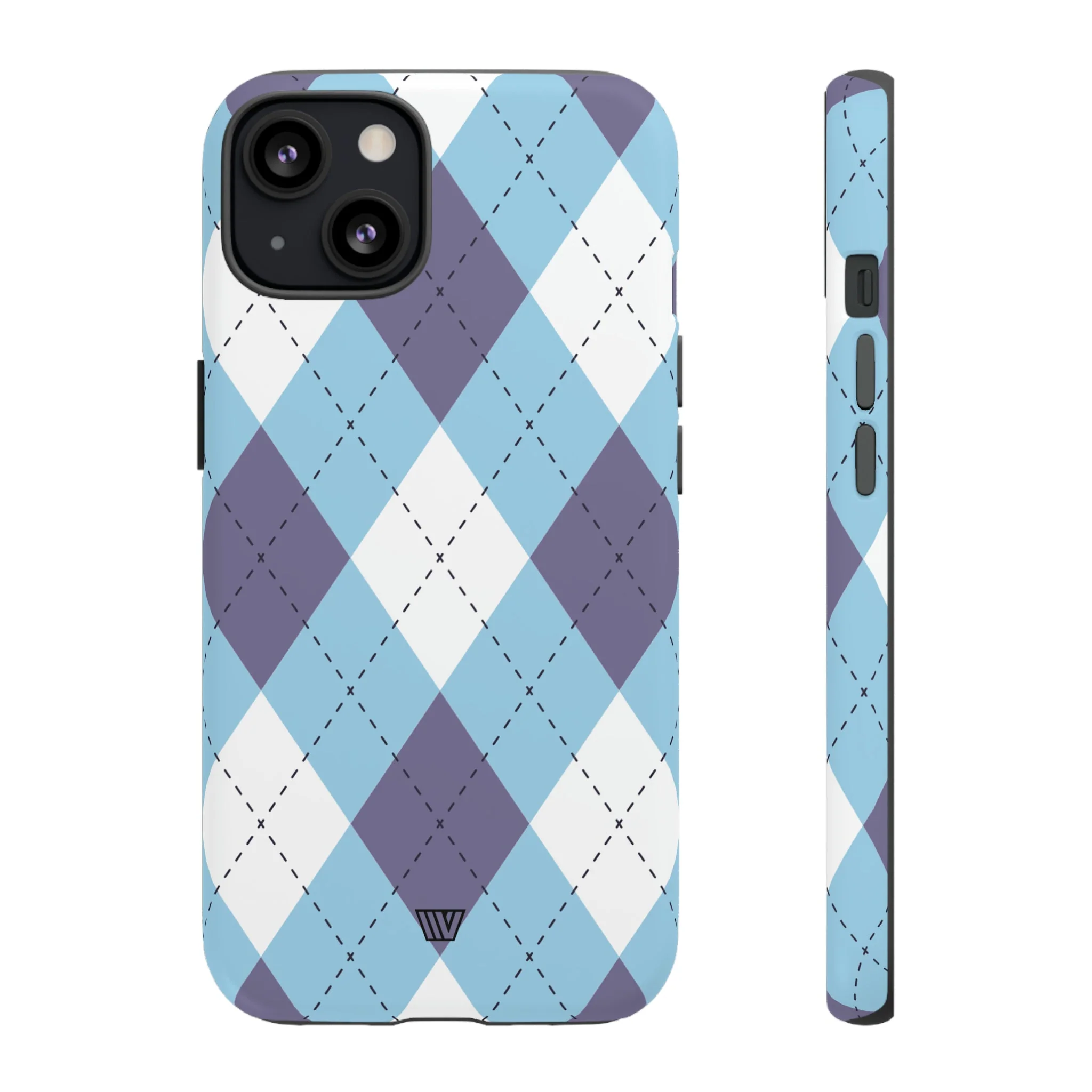 BLUE WHITE PURPLE ARGYLE | Tough Phone Case - Image 18