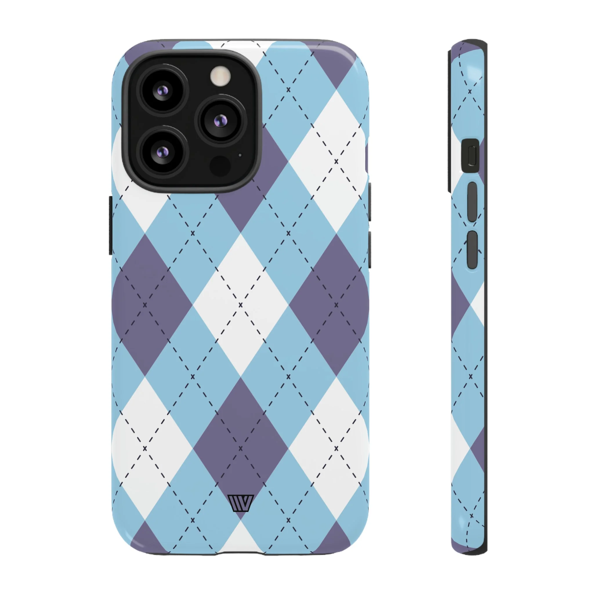 BLUE WHITE PURPLE ARGYLE | Tough Phone Case - Image 21