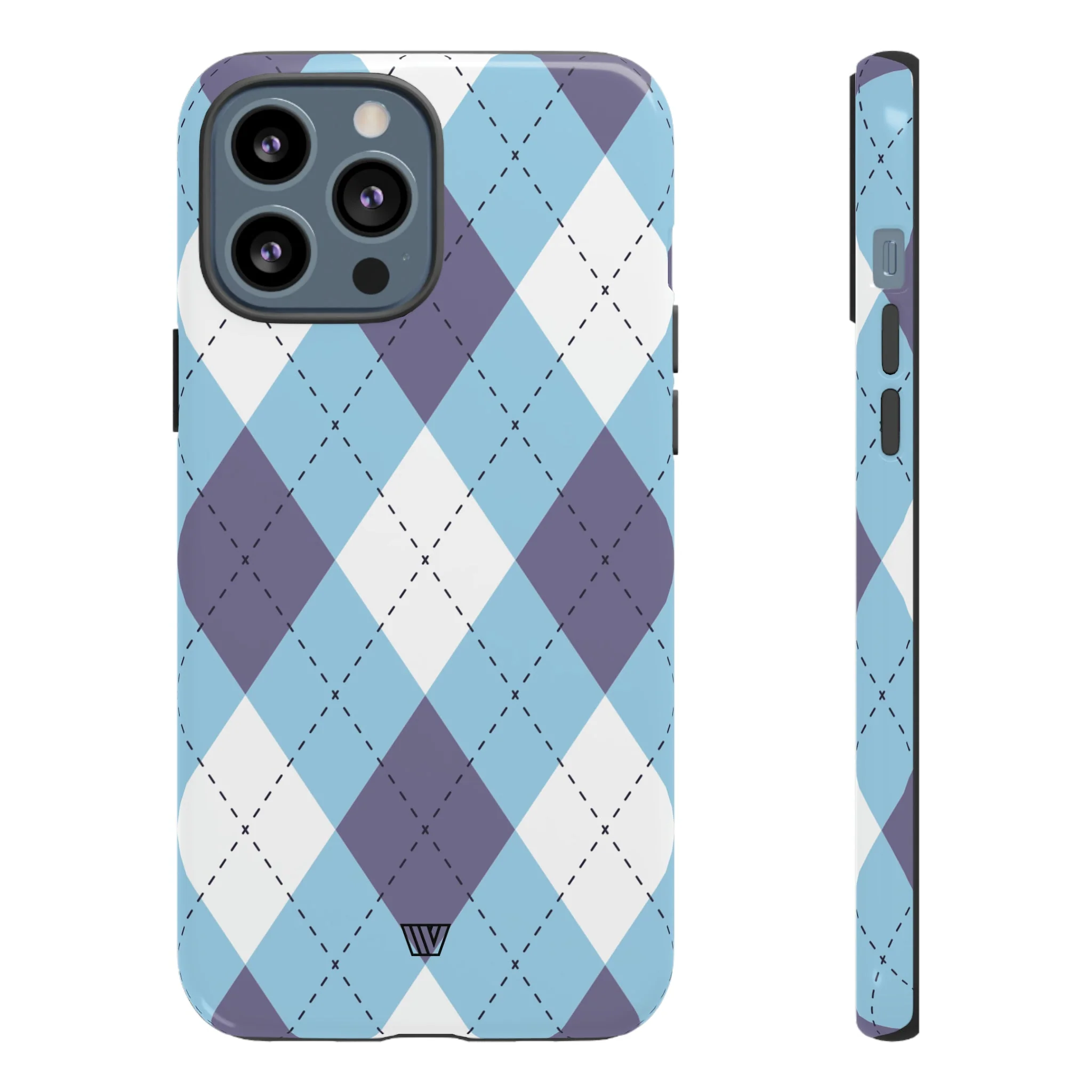 BLUE WHITE PURPLE ARGYLE | Tough Phone Case - Image 23
