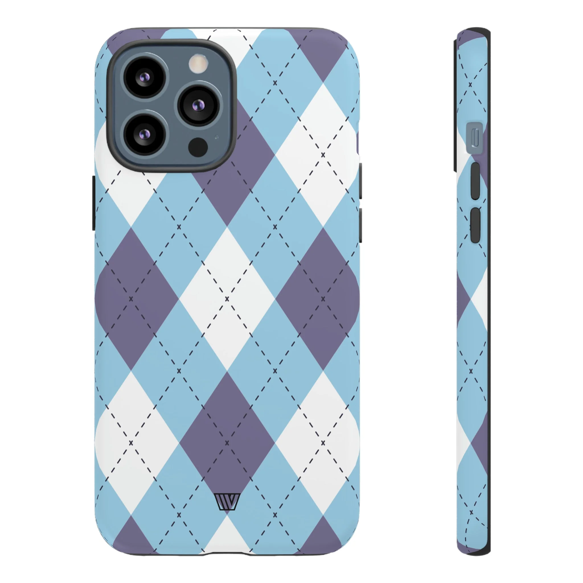 BLUE WHITE PURPLE ARGYLE | Tough Phone Case - Image 24