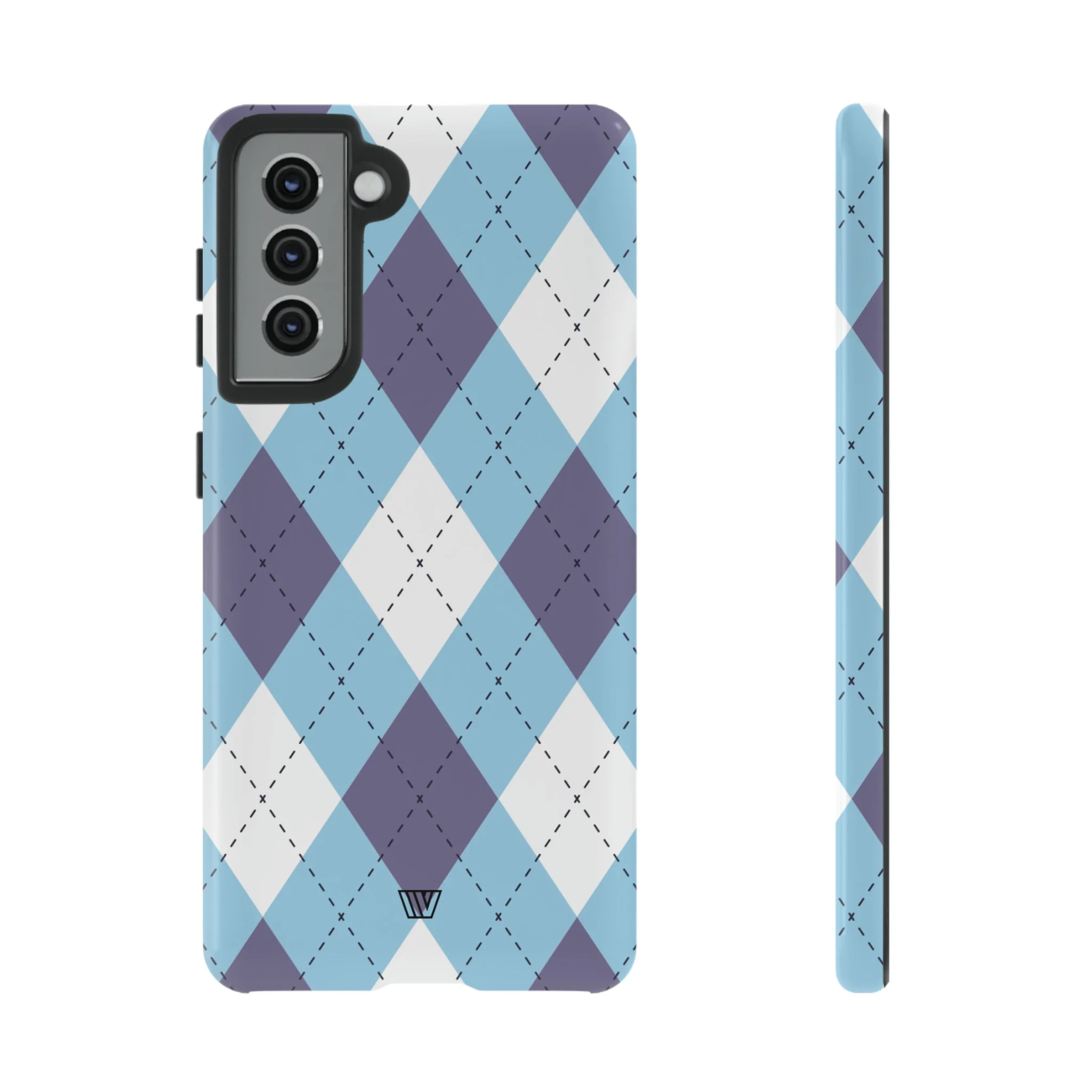 BLUE WHITE PURPLE ARGYLE | Tough Phone Case - Image 25