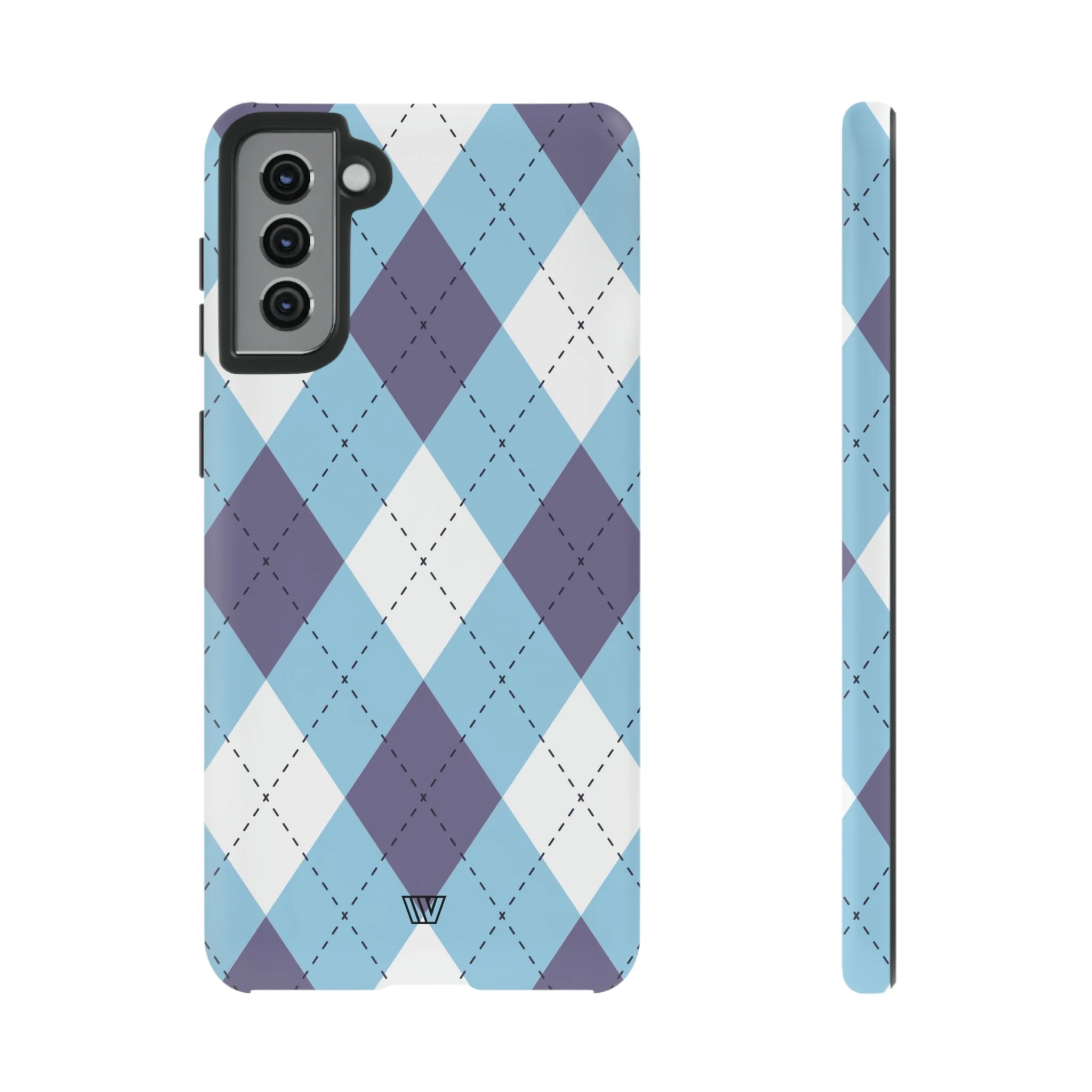 BLUE WHITE PURPLE ARGYLE | Tough Phone Case - Image 28