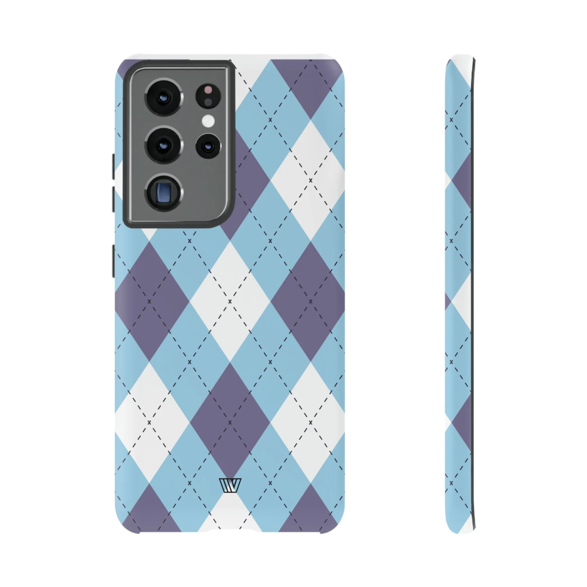 BLUE WHITE PURPLE ARGYLE | Tough Phone Case - Image 30