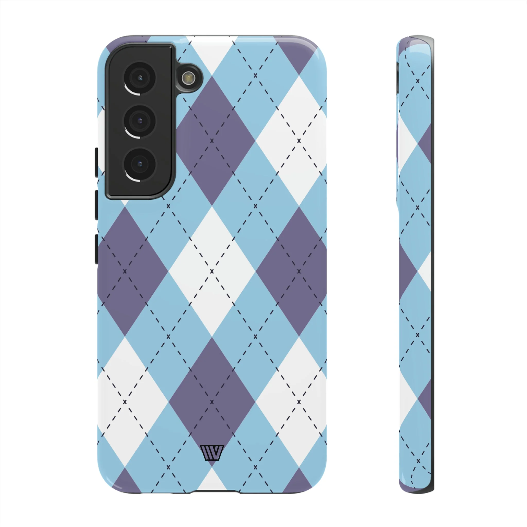 BLUE WHITE PURPLE ARGYLE | Tough Phone Case - Image 33