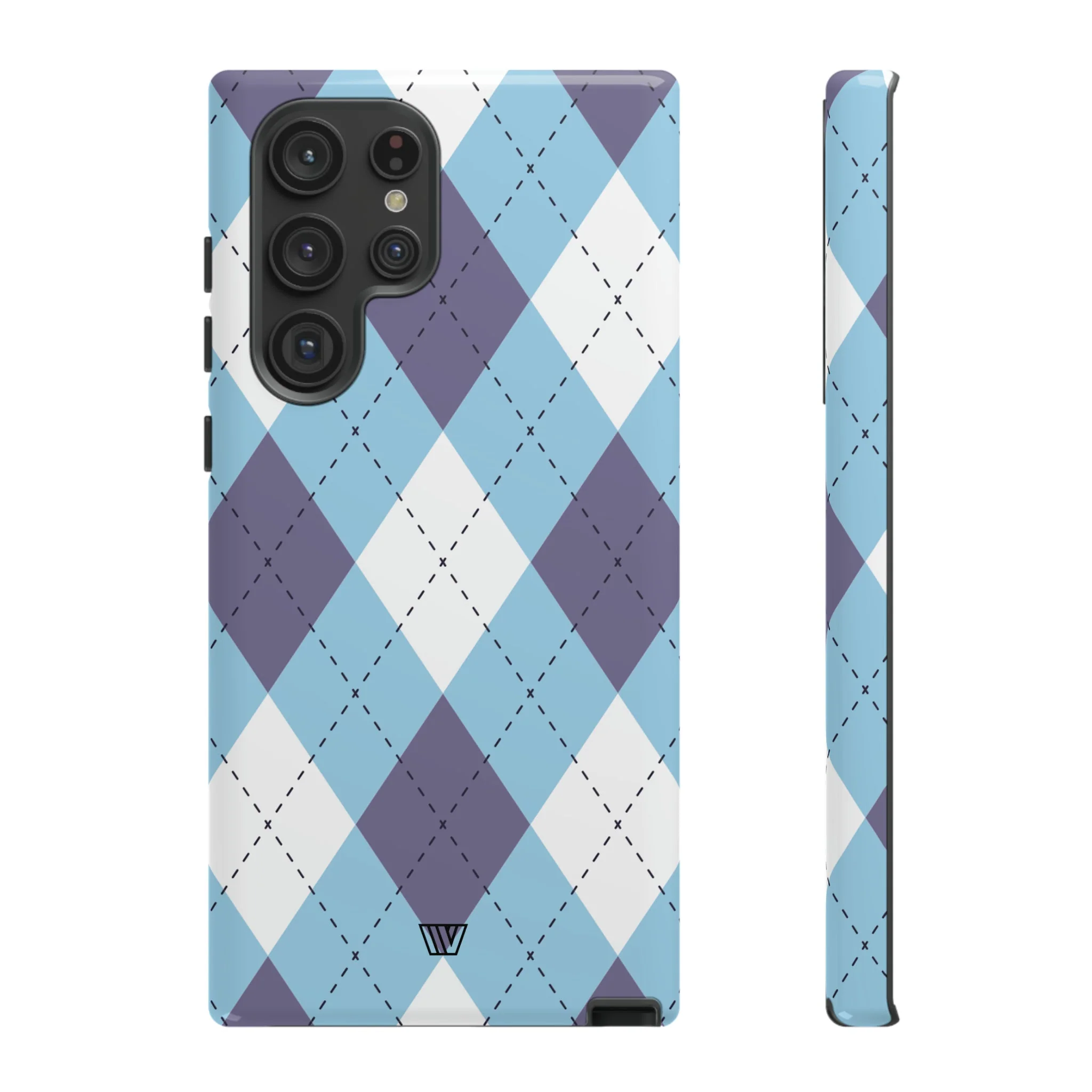 BLUE WHITE PURPLE ARGYLE | Tough Phone Case - Image 37