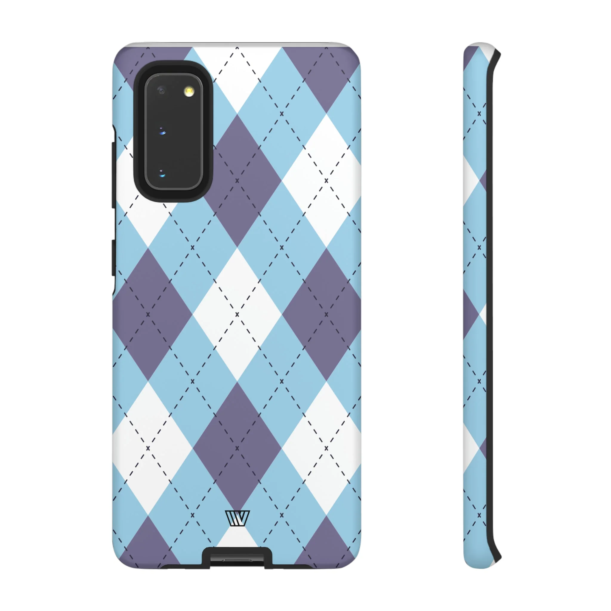 BLUE WHITE PURPLE ARGYLE | Tough Phone Case - Image 4
