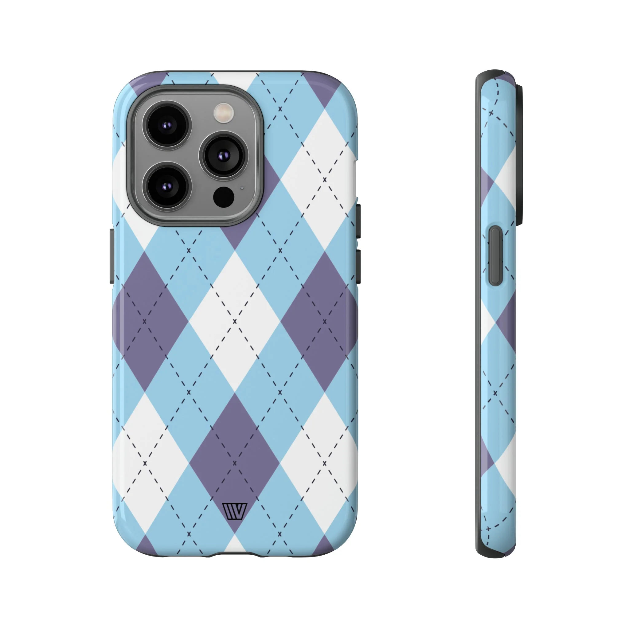 BLUE WHITE PURPLE ARGYLE | Tough Phone Case - Image 41