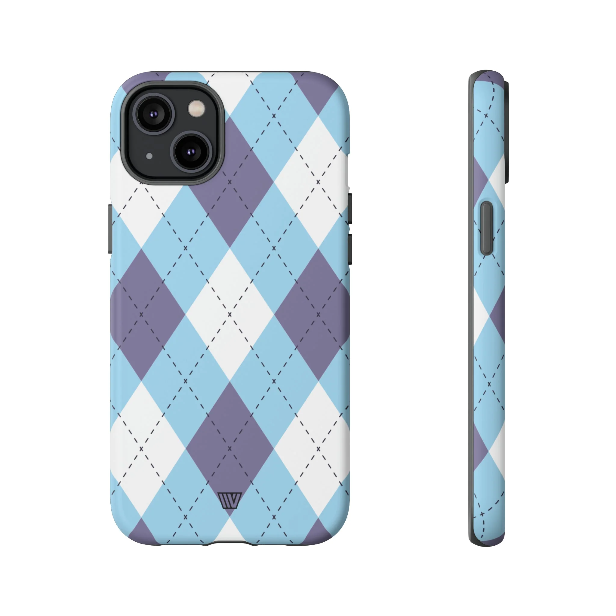 BLUE WHITE PURPLE ARGYLE | Tough Phone Case - Image 44