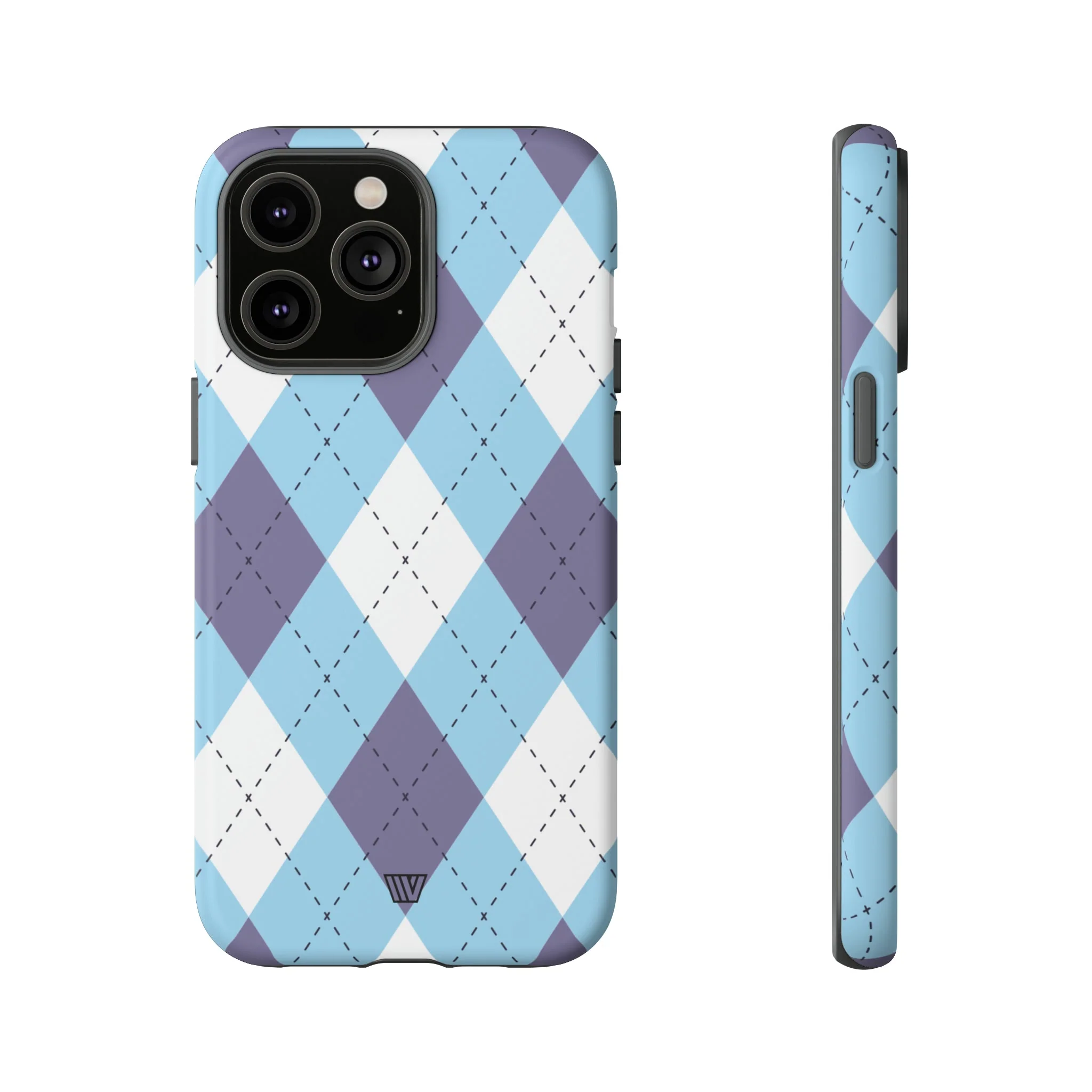 BLUE WHITE PURPLE ARGYLE | Tough Phone Case - Image 46