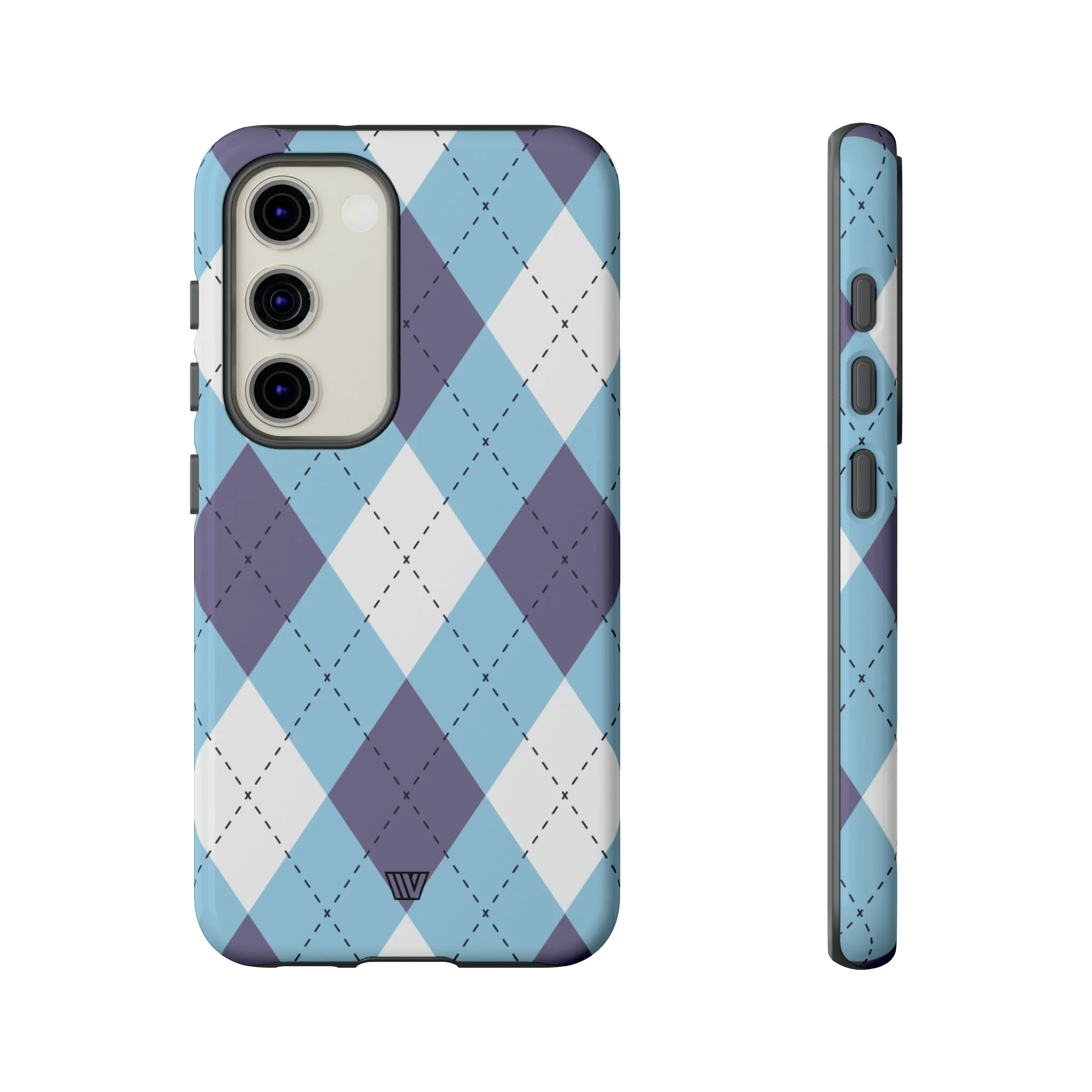 BLUE WHITE PURPLE ARGYLE | Tough Phone Case - Image 47