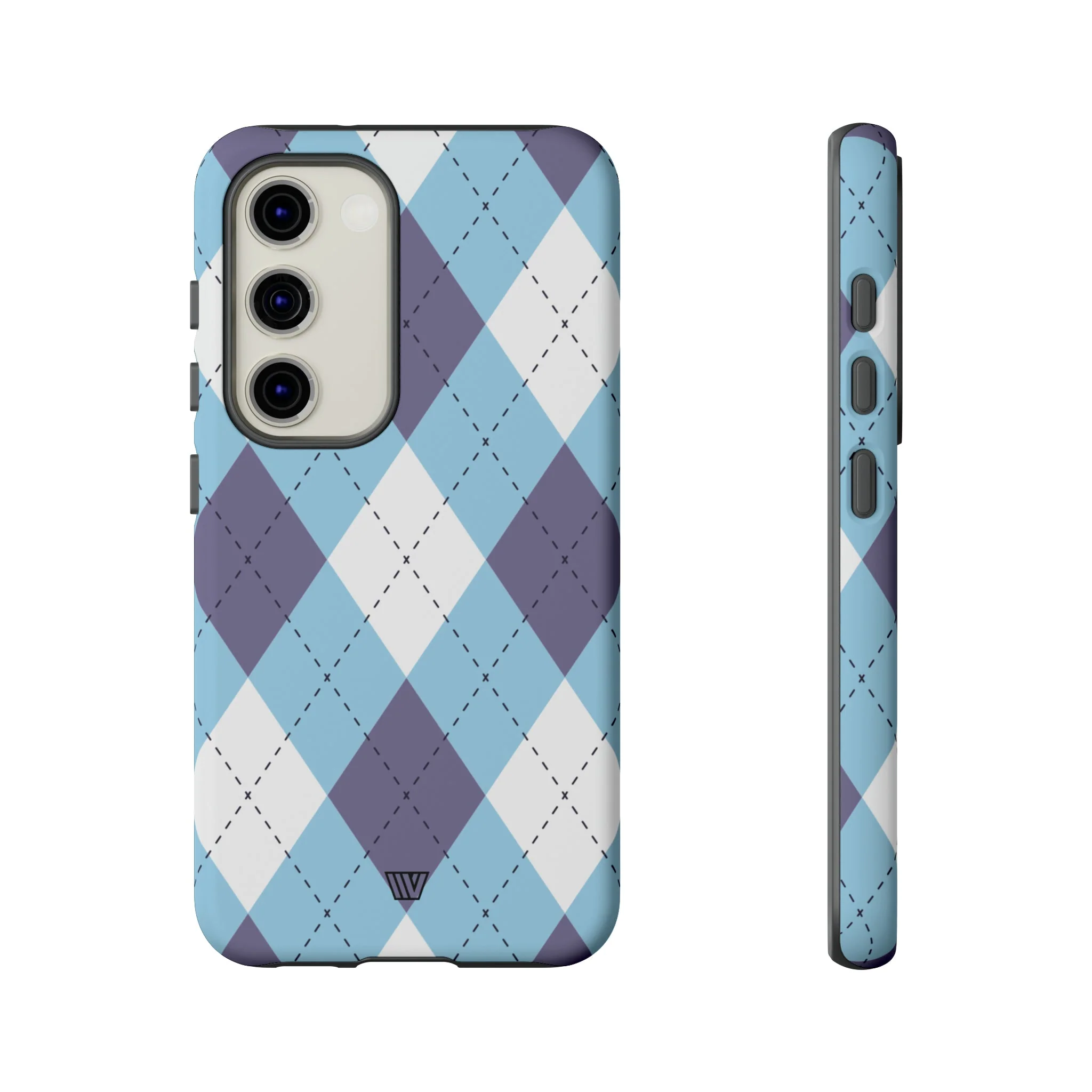 BLUE WHITE PURPLE ARGYLE | Tough Phone Case - Image 48