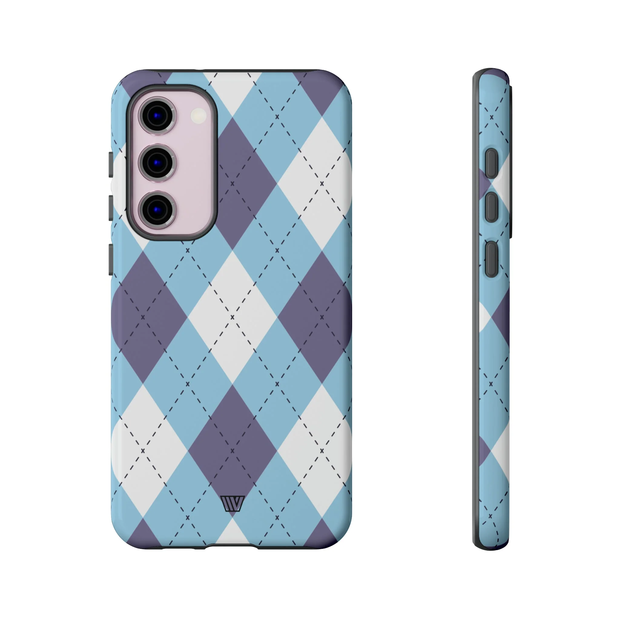 BLUE WHITE PURPLE ARGYLE | Tough Phone Case - Image 49