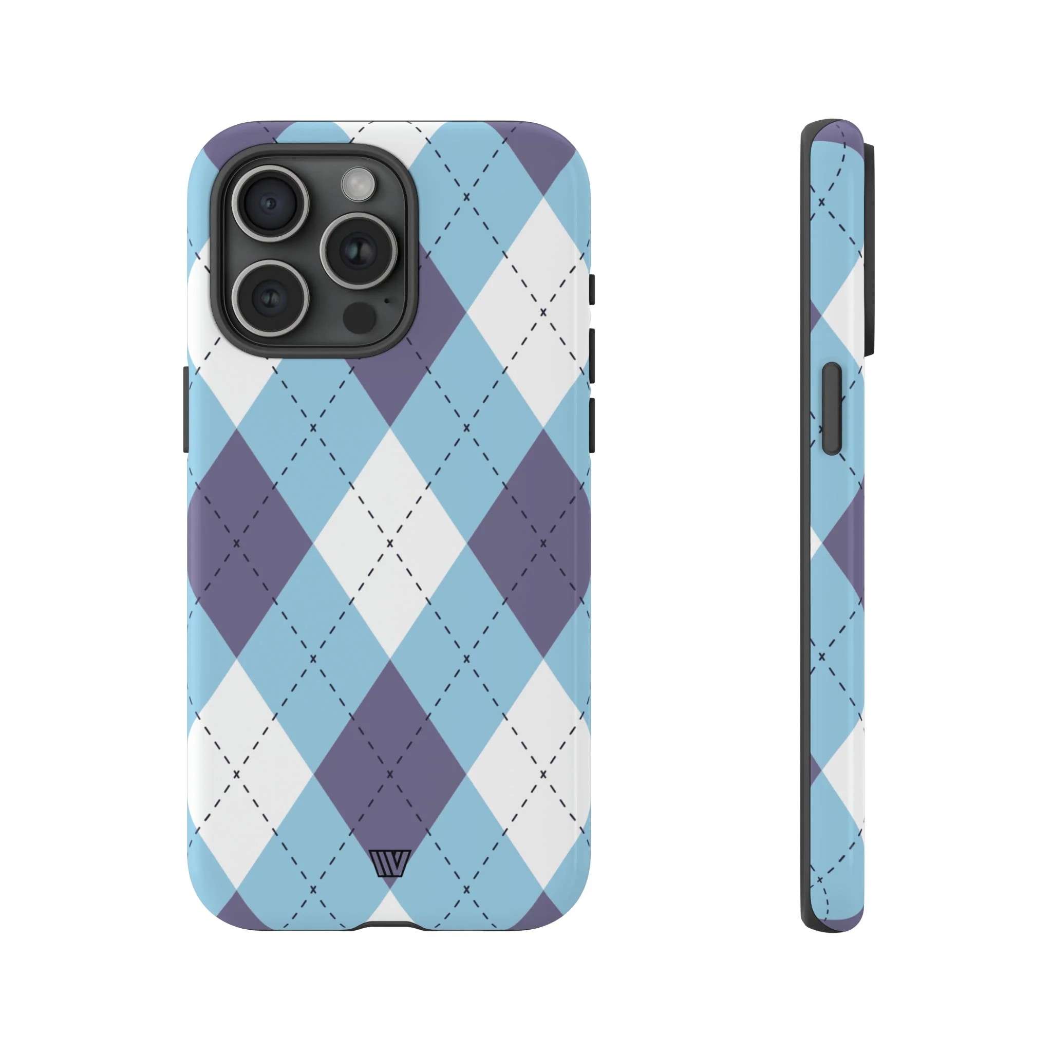 BLUE WHITE PURPLE ARGYLE | Tough Phone Case - Image 60