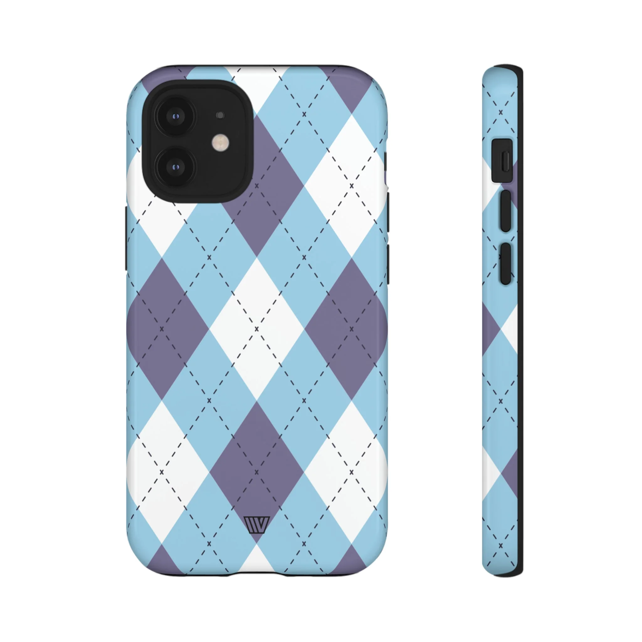BLUE WHITE PURPLE ARGYLE | Tough Phone Case - Image 9