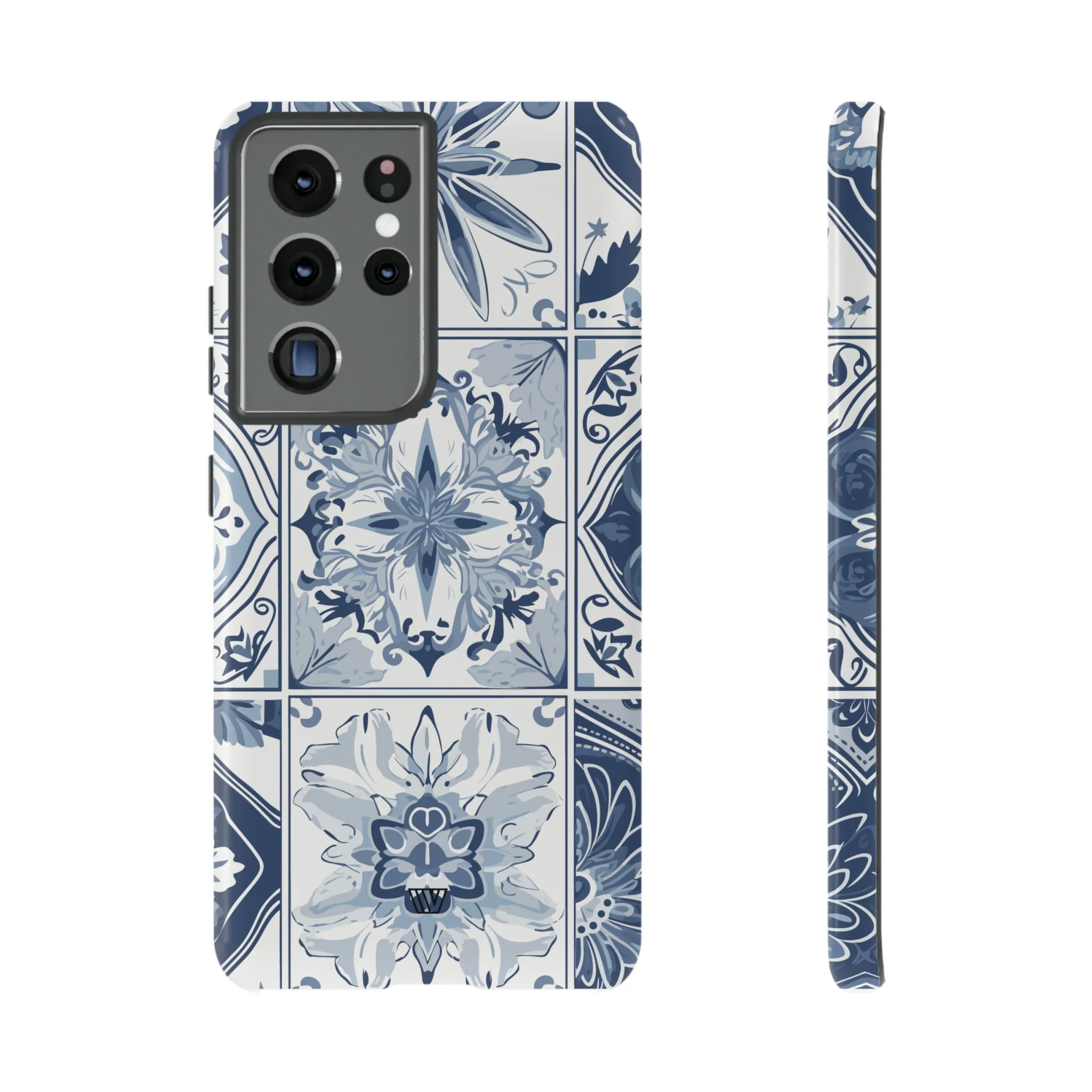 BLUE WHITE TILE | Tough Phone Case - Image 45