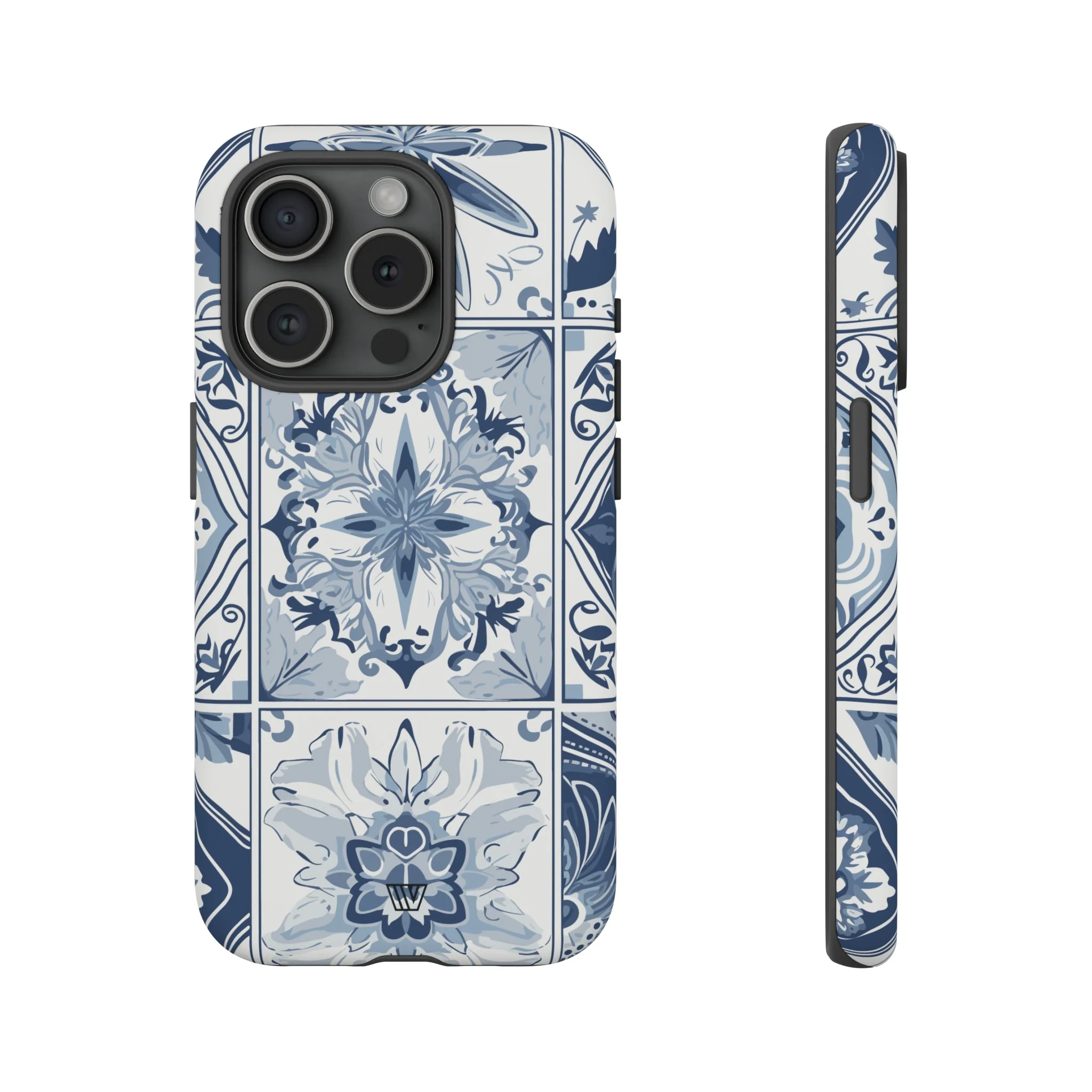 BLUE WHITE TILE | Tough Phone Case - Image 5