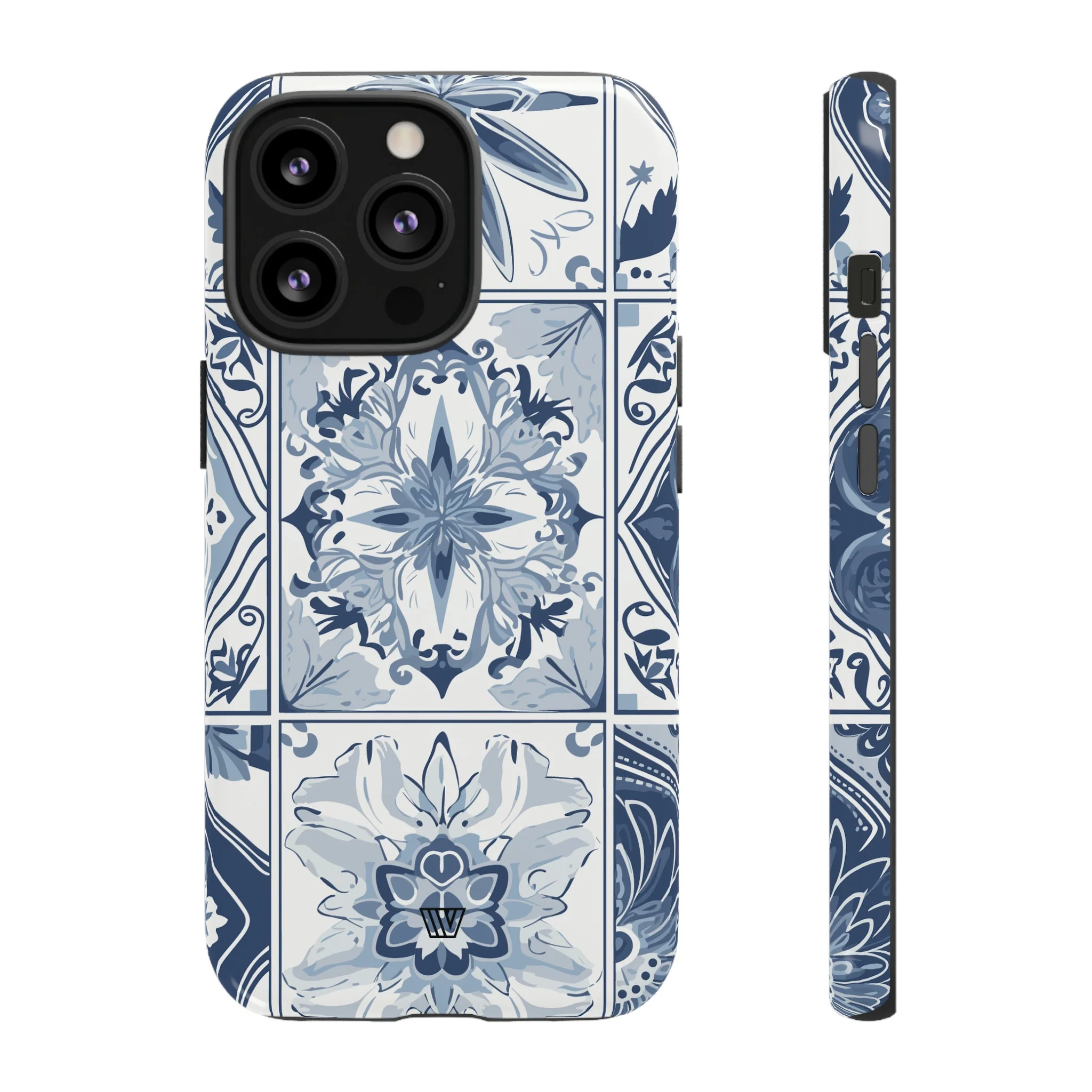 BLUE WHITE TILE | Tough Phone Case - Image 6