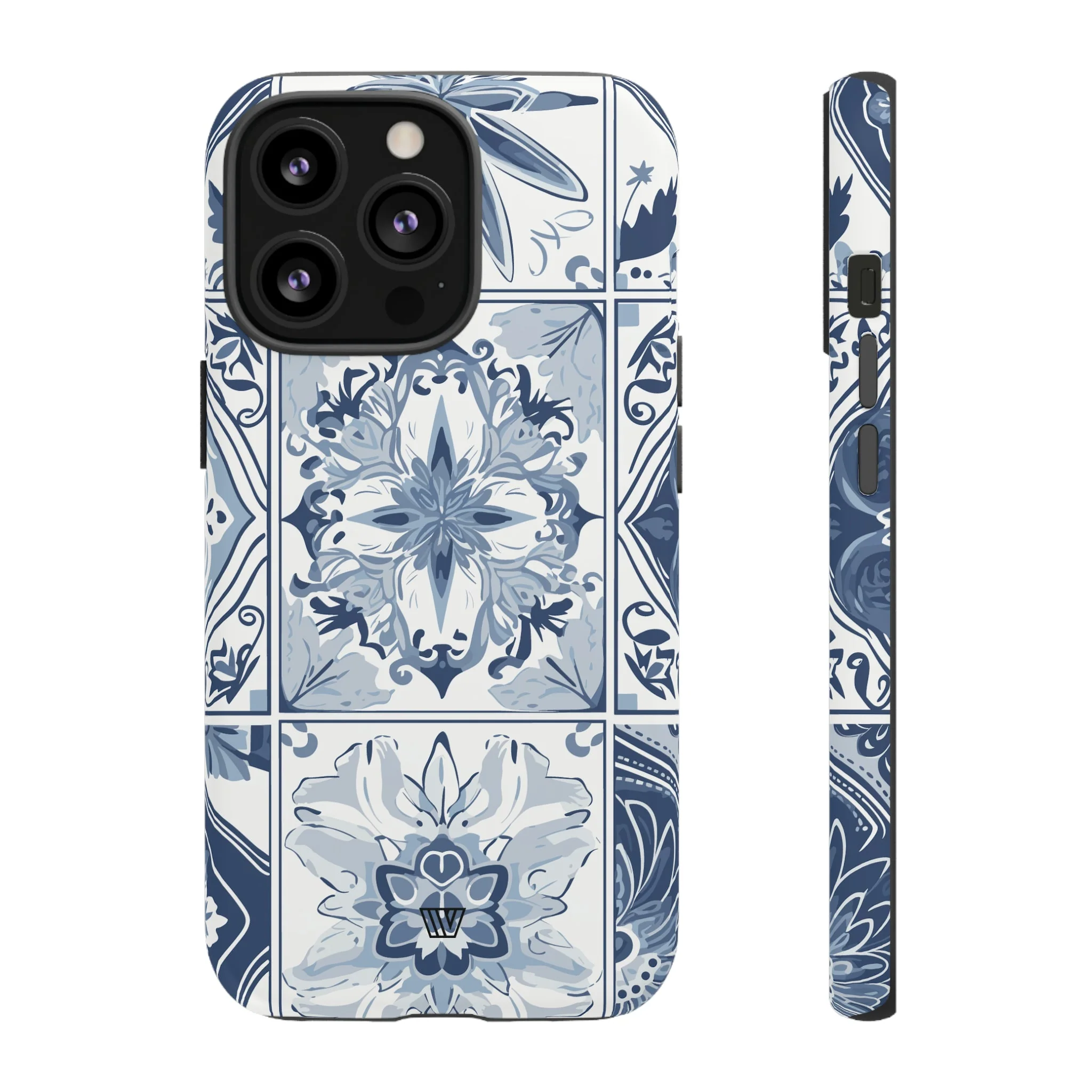 BLUE WHITE TILE | Tough Phone Case - Image 7