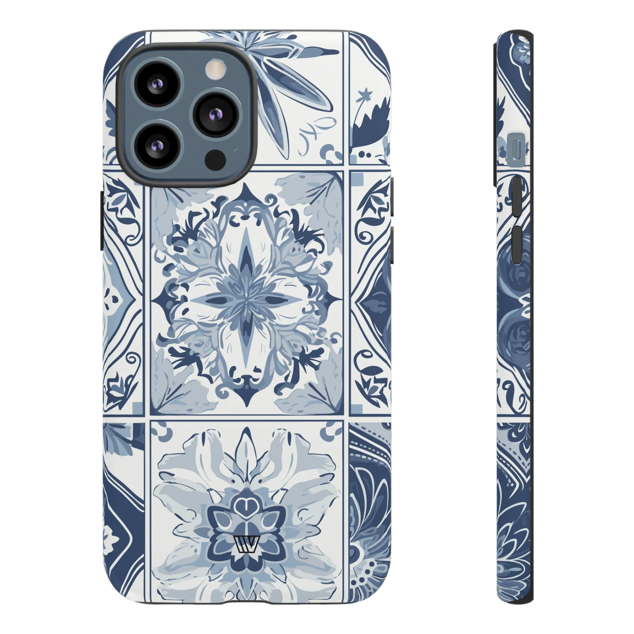 BLUE WHITE TILE | Tough Phone Case - Image 9
