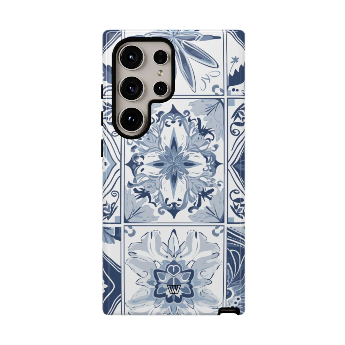 BLUE WHITE TILE | Tough Phone Case - Image 90
