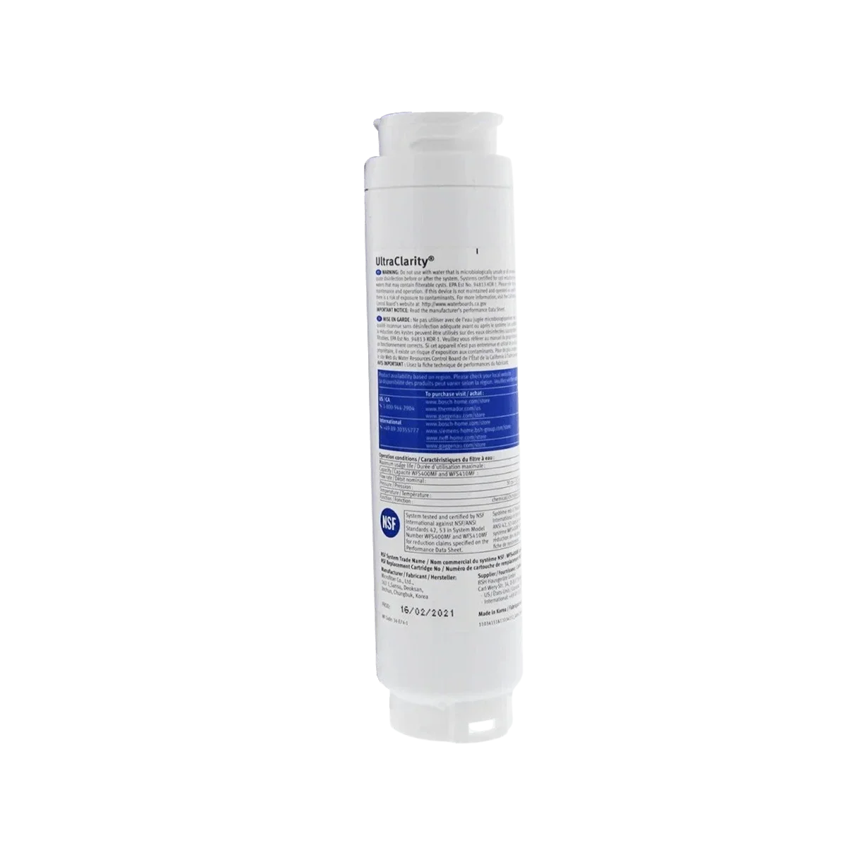 Bosch REPLFLTR10 OEM Refrigerator Water Filter White - Image 3