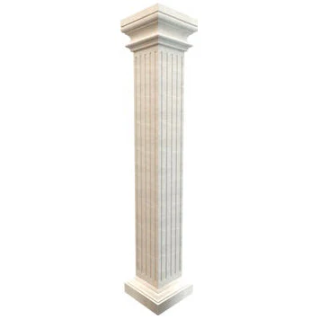 Botticino Beige Marble Italian Hand-carved Column (W)20" (L)20" (H)95" - Image 2