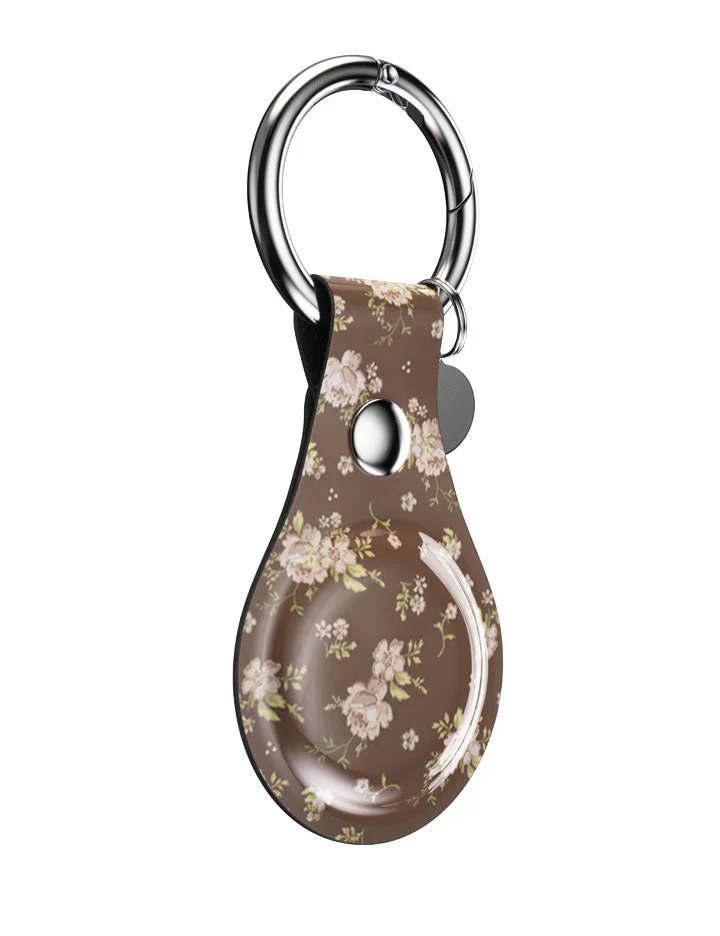 Brown Floral Airtag Case - Image 3