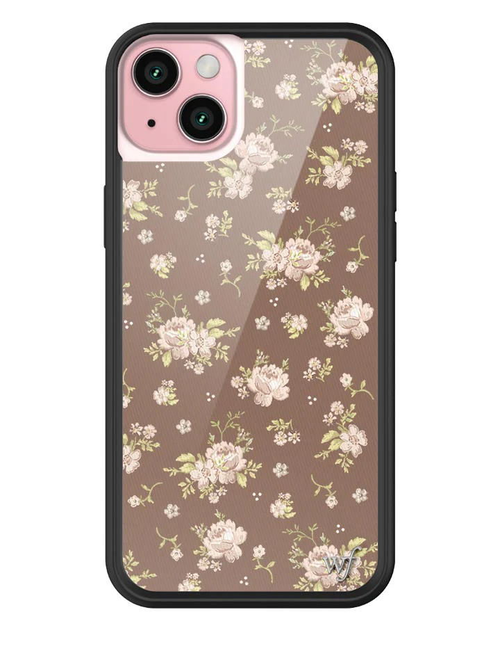 Brown Floral iPhone Case - Image 3