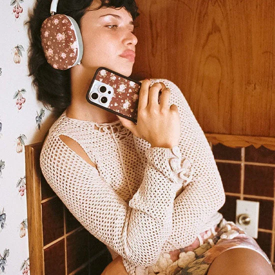 Brown Floral iPhone Case - Image 33