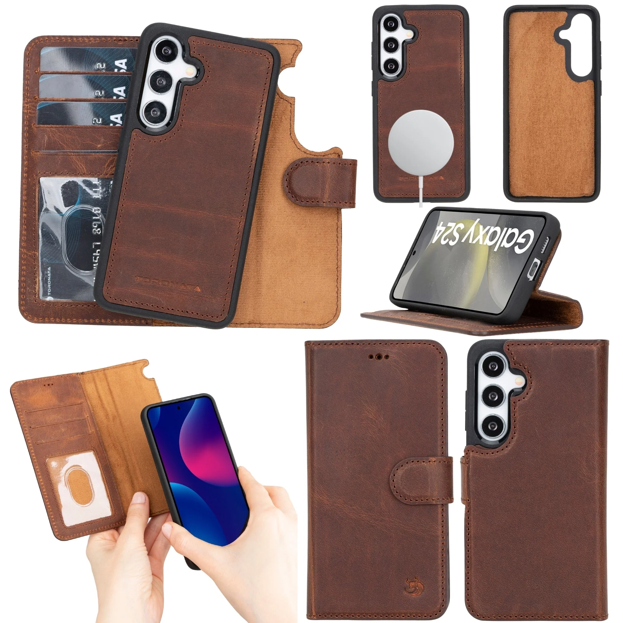 Buffalo Leather Samsung Galaxy S24 Plus Wallet with Detachable Case - Image 15
