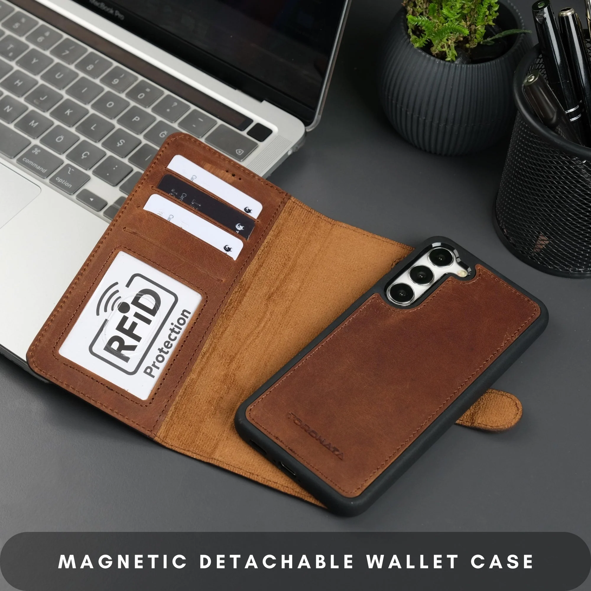 Buffalo Leather Samsung Galaxy S24 Plus Wallet with Detachable Case - Image 17