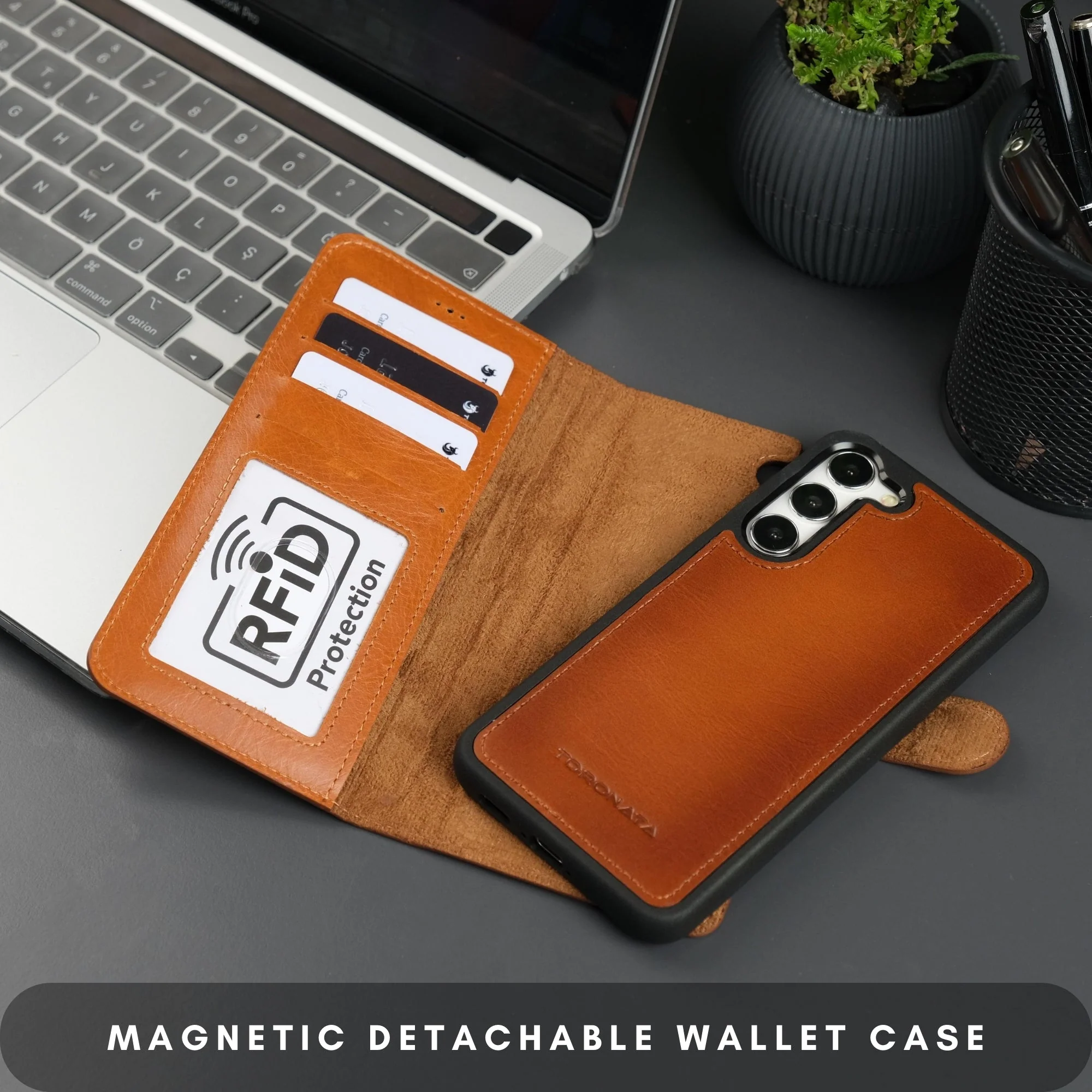 Buffalo Leather Samsung Galaxy S24 Plus Wallet with Detachable Case - Image 3