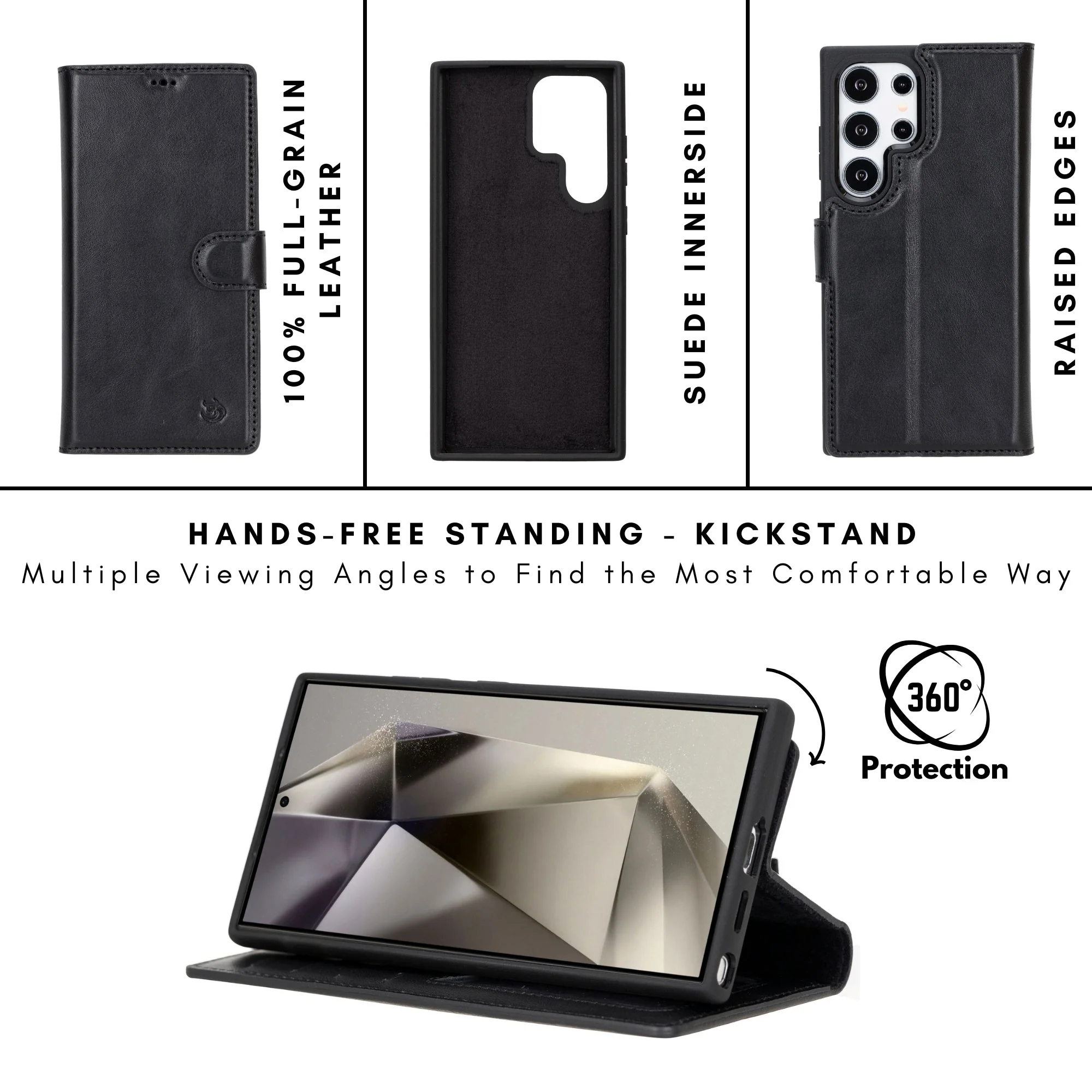 Buffalo Leather Samsung Galaxy S24 Ultra Wallet with Detachable Case - Image 13