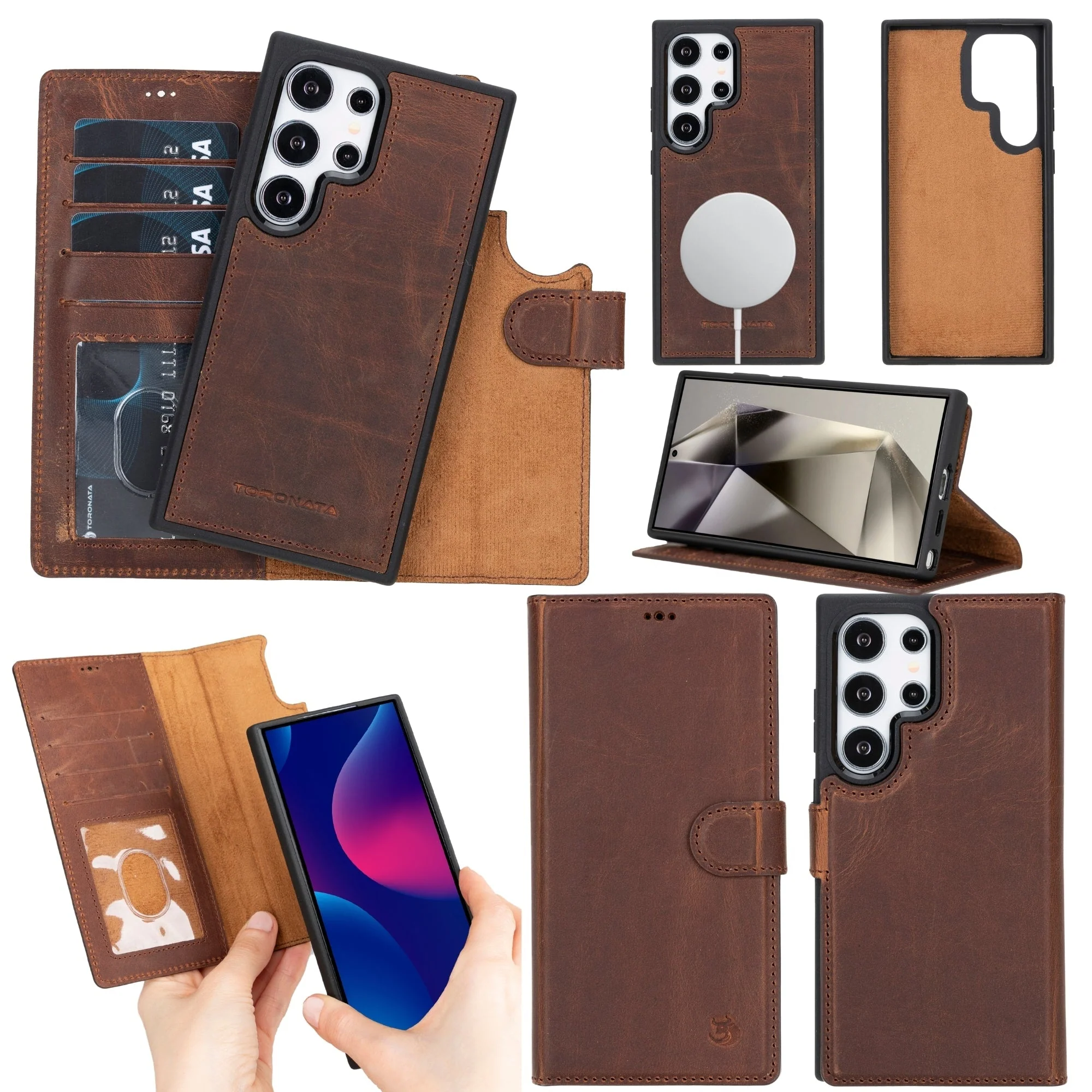 Buffalo Leather Samsung Galaxy S24 Ultra Wallet with Detachable Case - Image 15