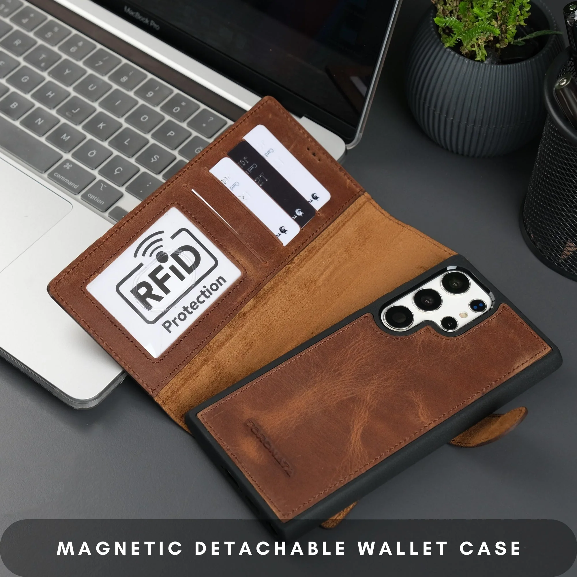 Buffalo Leather Samsung Galaxy S24 Ultra Wallet with Detachable Case - Image 17