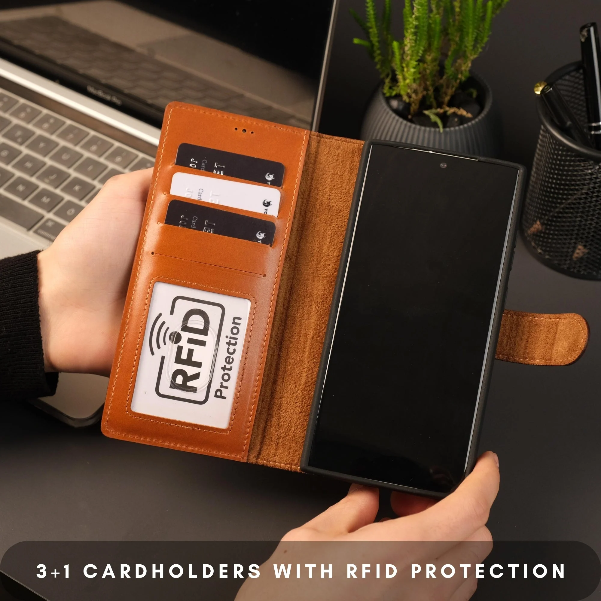 Buffalo Leather Samsung Galaxy S24 Ultra Wallet with Detachable Case - Image 4