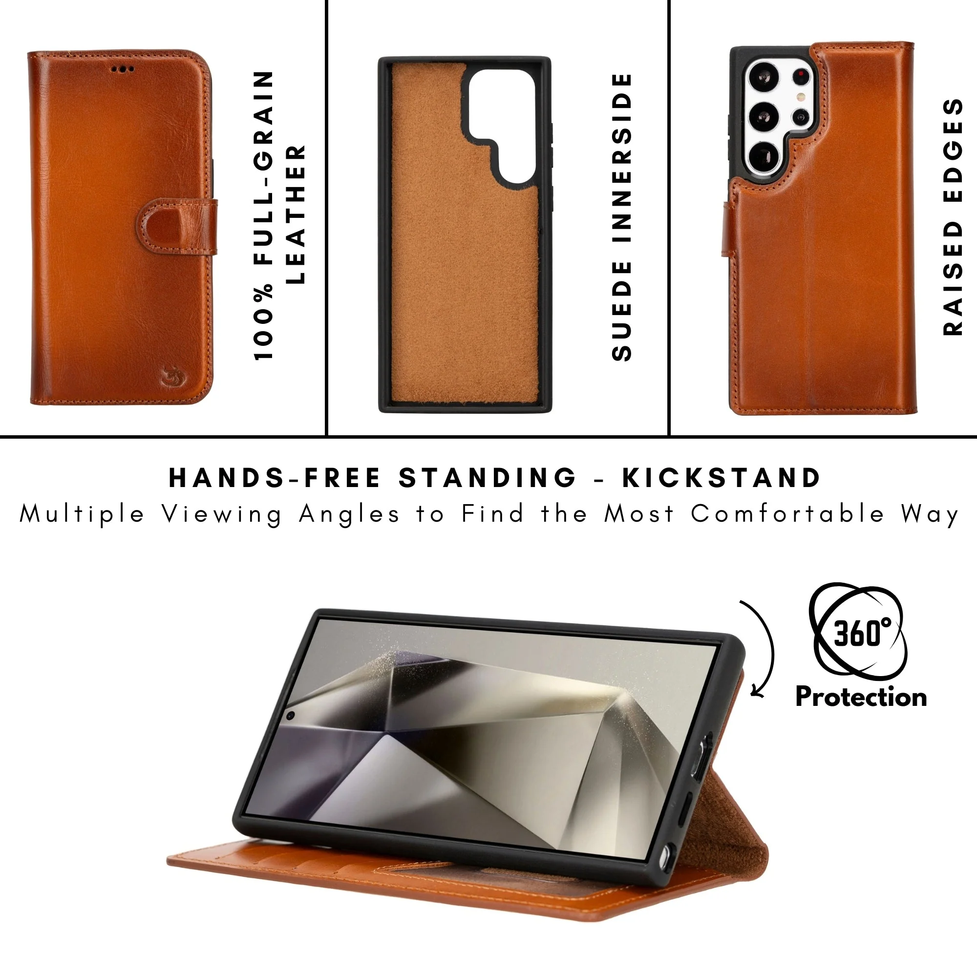 Buffalo Leather Samsung Galaxy S24 Ultra Wallet with Detachable Case - Image 6