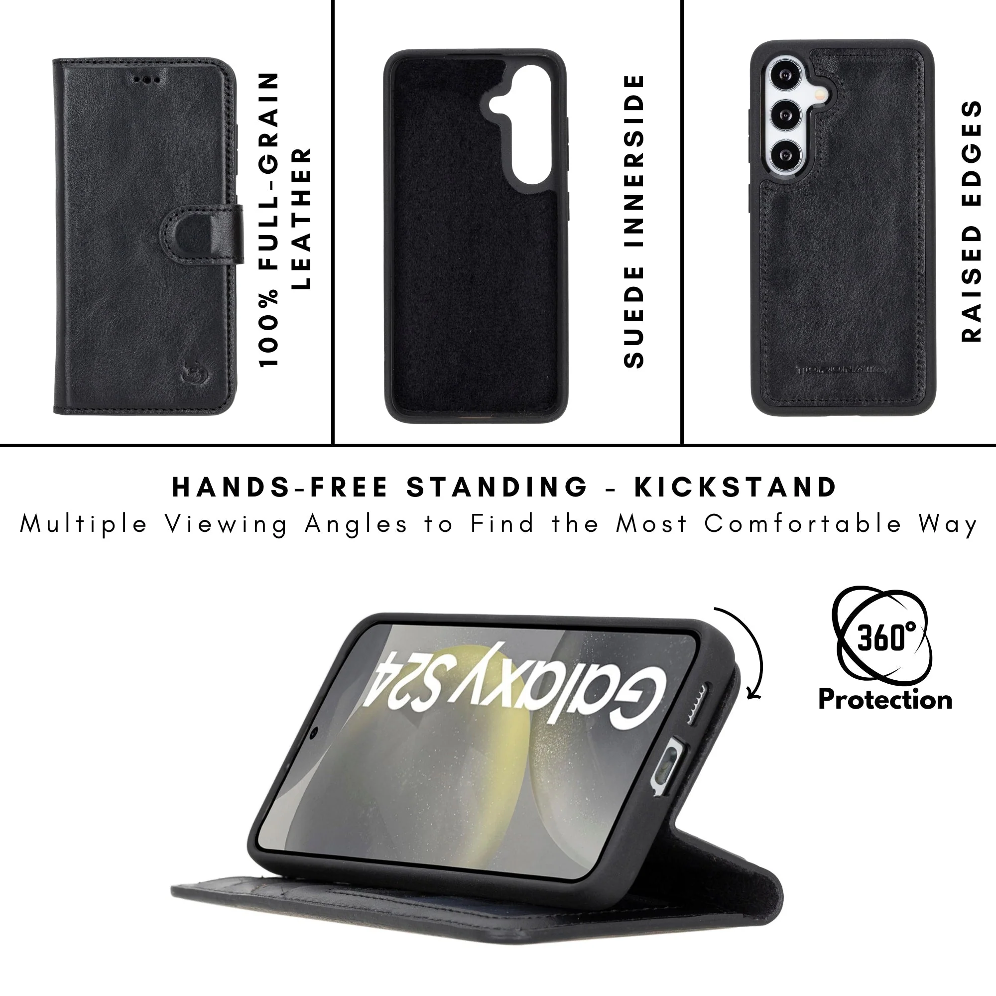 Buffalo Leather Samsung Galaxy S24 Wallet with Detachable Case - Image 13