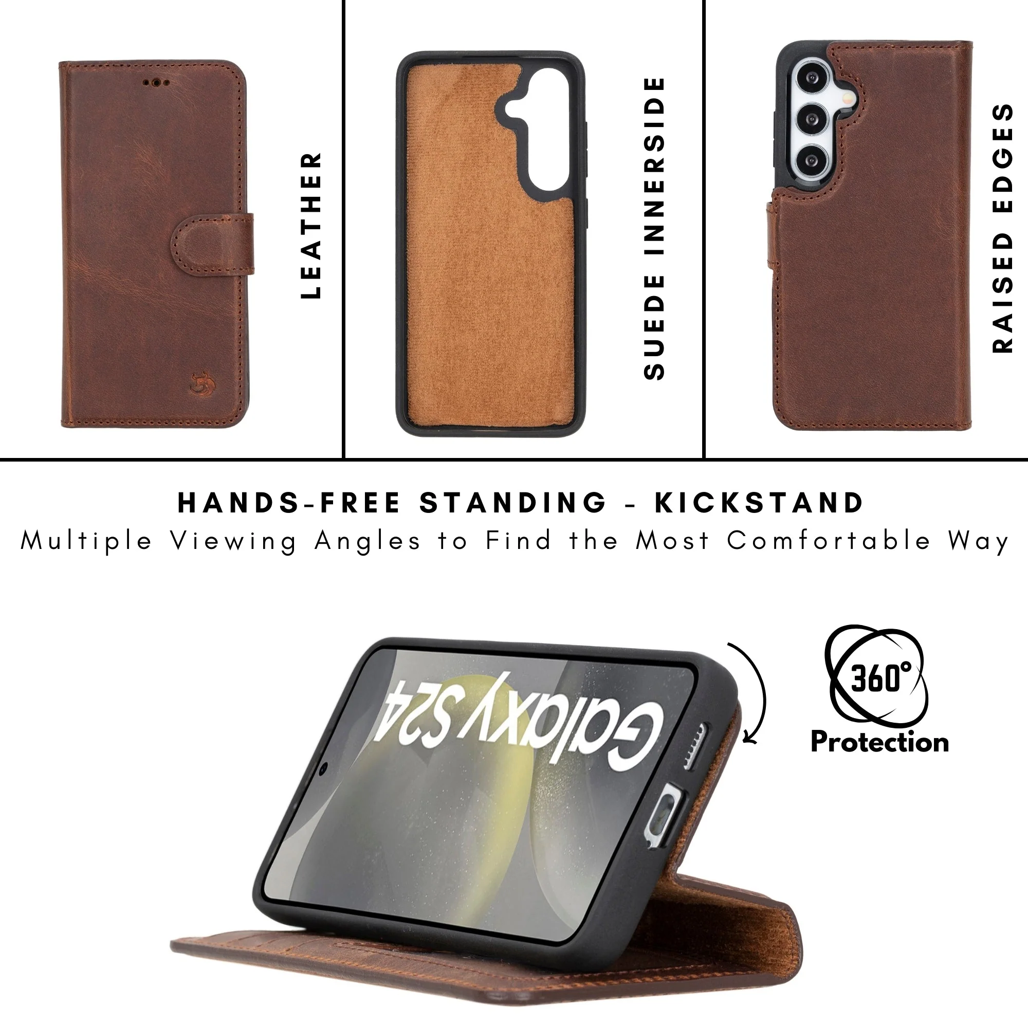 Buffalo Leather Samsung Galaxy S24 Wallet with Detachable Case - Image 20