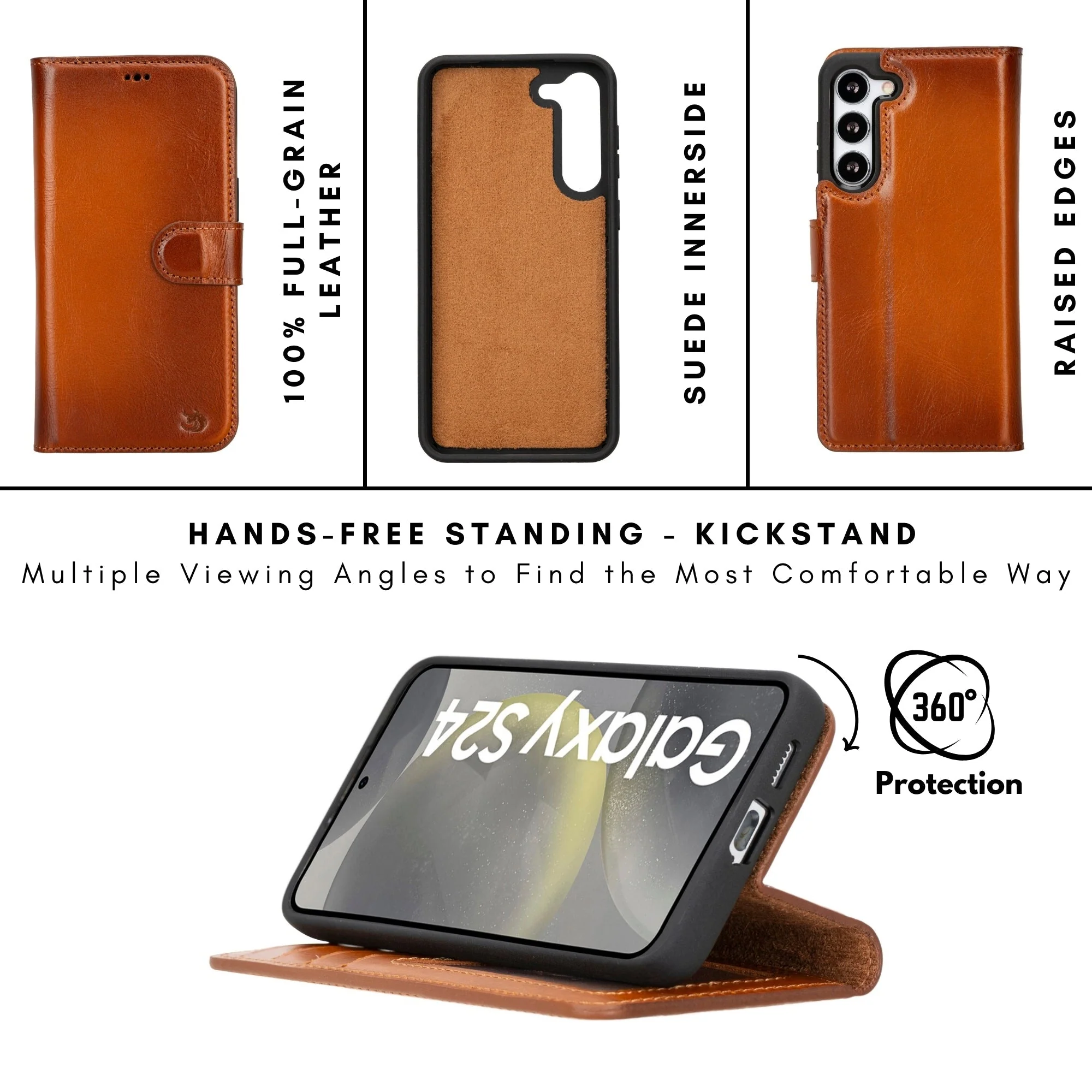 Buffalo Leather Samsung Galaxy S24 Wallet with Detachable Case - Image 6
