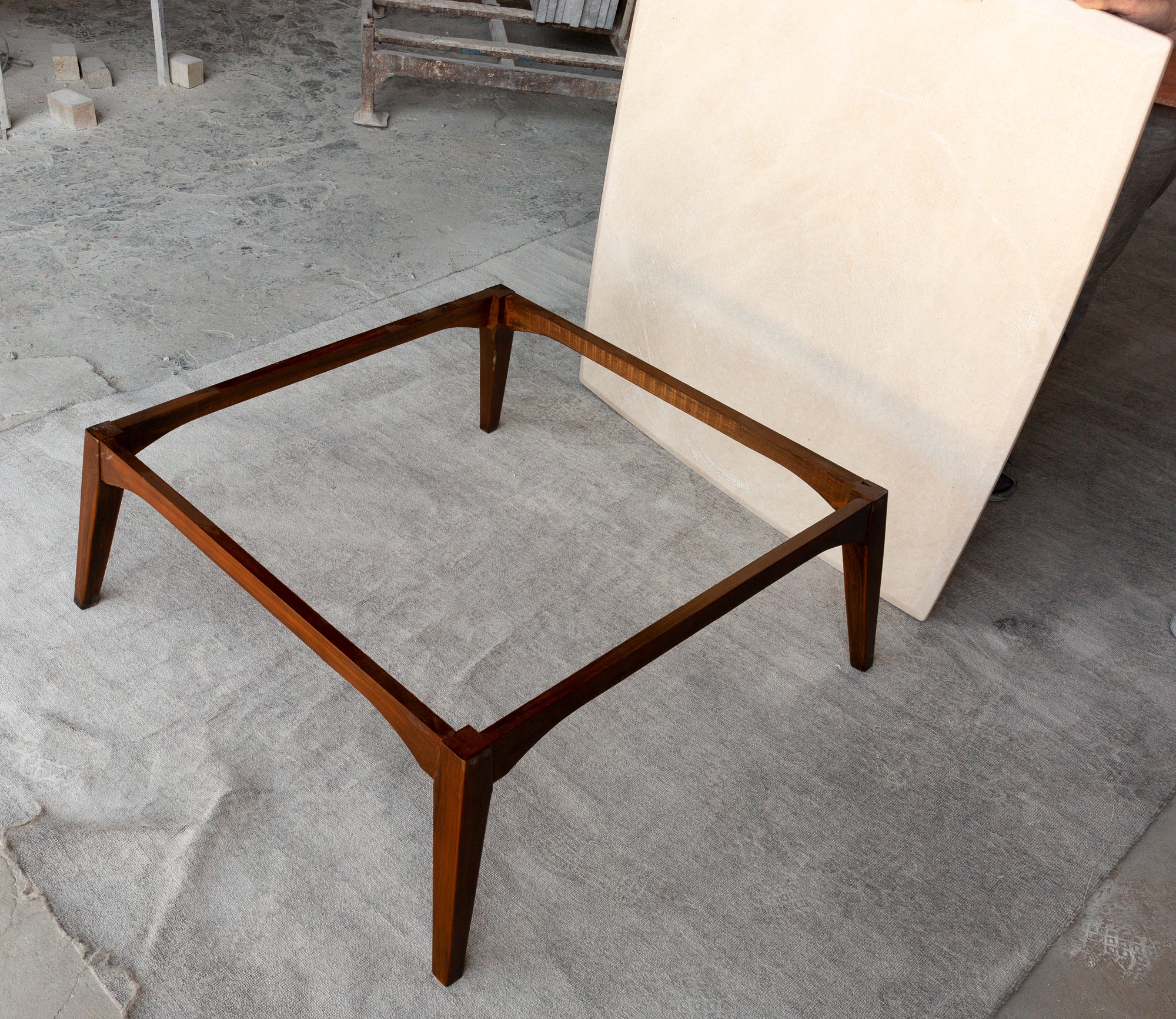 Burdur Beige Marble Coffee Table Rectangular Polished and Eased Edge - Image 10