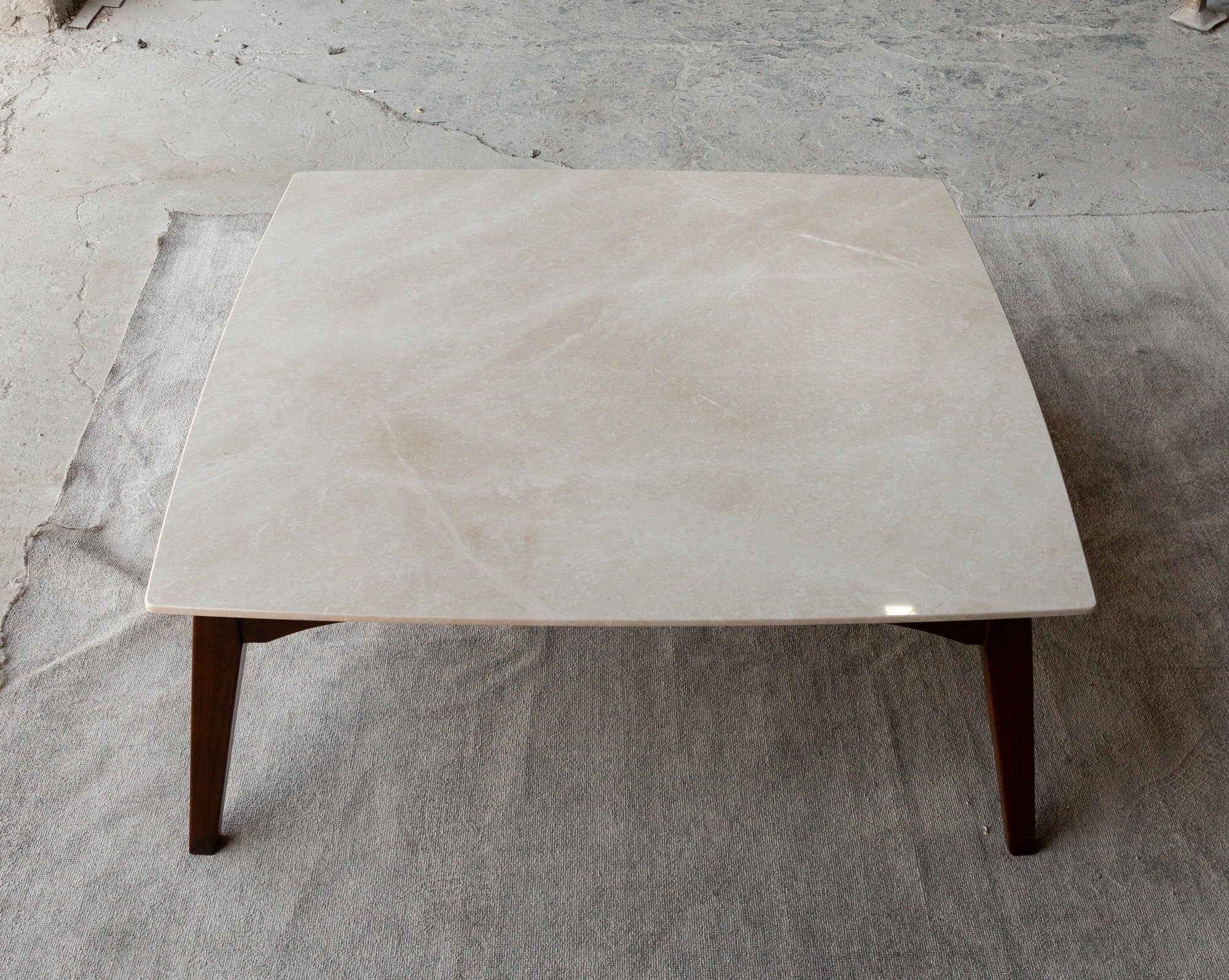 Burdur Beige Marble Coffee Table Rectangular Polished and Eased Edge - Image 5