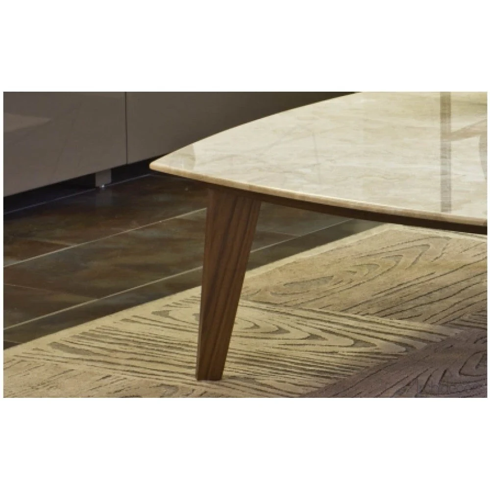 Burdur Beige Marble Coffee Table Rectangular Polished and Eased Edge - Image 7