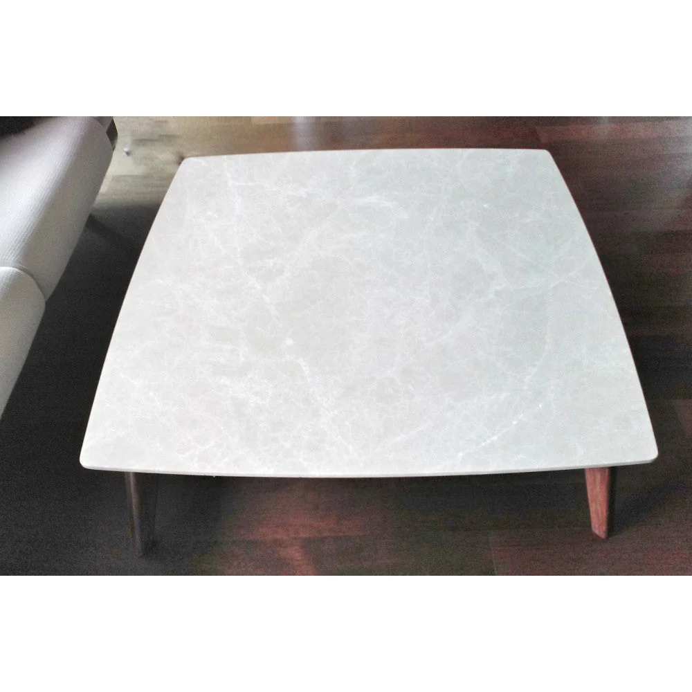 Burdur Beige Marble Coffee Table Rectangular Polished and Eased Edge - Image 9