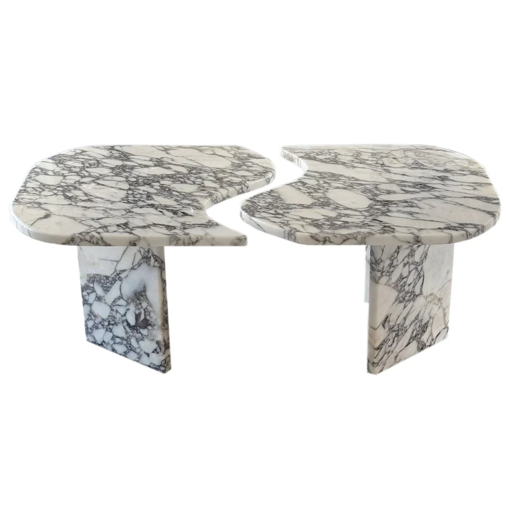 Calacatta Viola Marble Designer Coffee Table Polished Set of 2 - Image 2