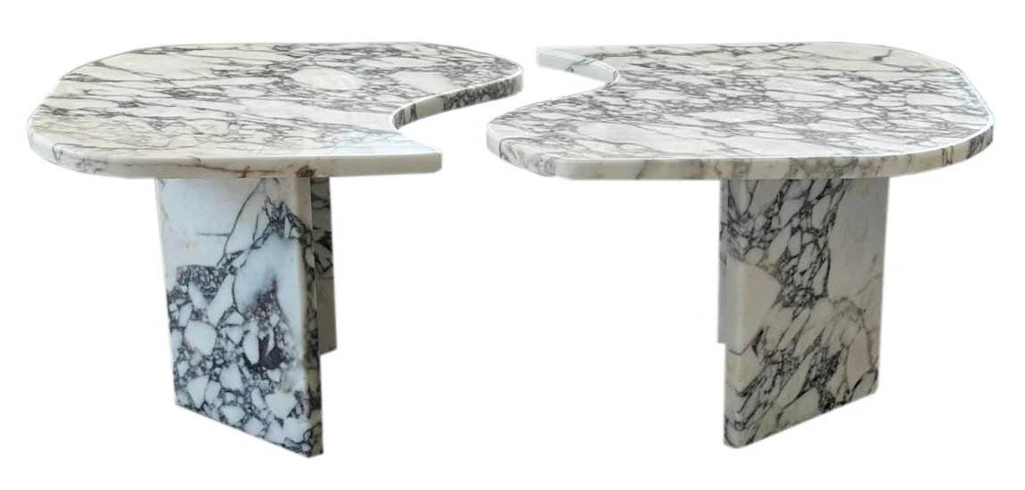 Calacatta Viola Marble Designer Coffee Table Polished Set of 2 - Image 3