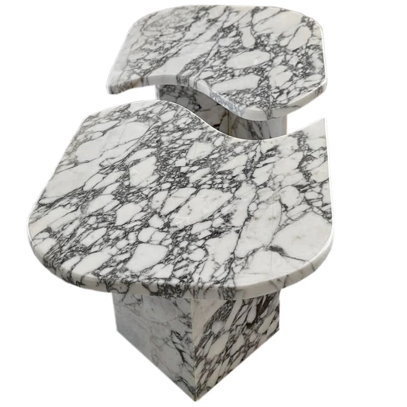 Calacatta Viola Marble Designer Coffee Table Polished Set of 2 - Image 4