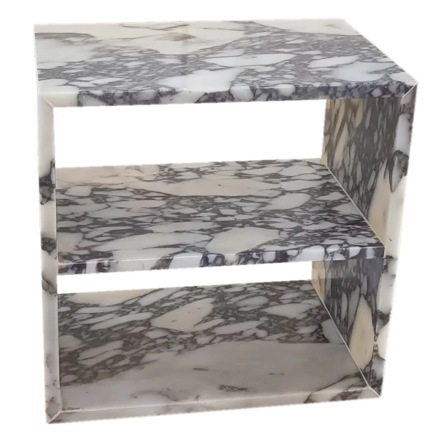 Calacatta Viola Marble End/Side Table, Nightstand Polished (W)14" (L)18" (H)18" - Image 2
