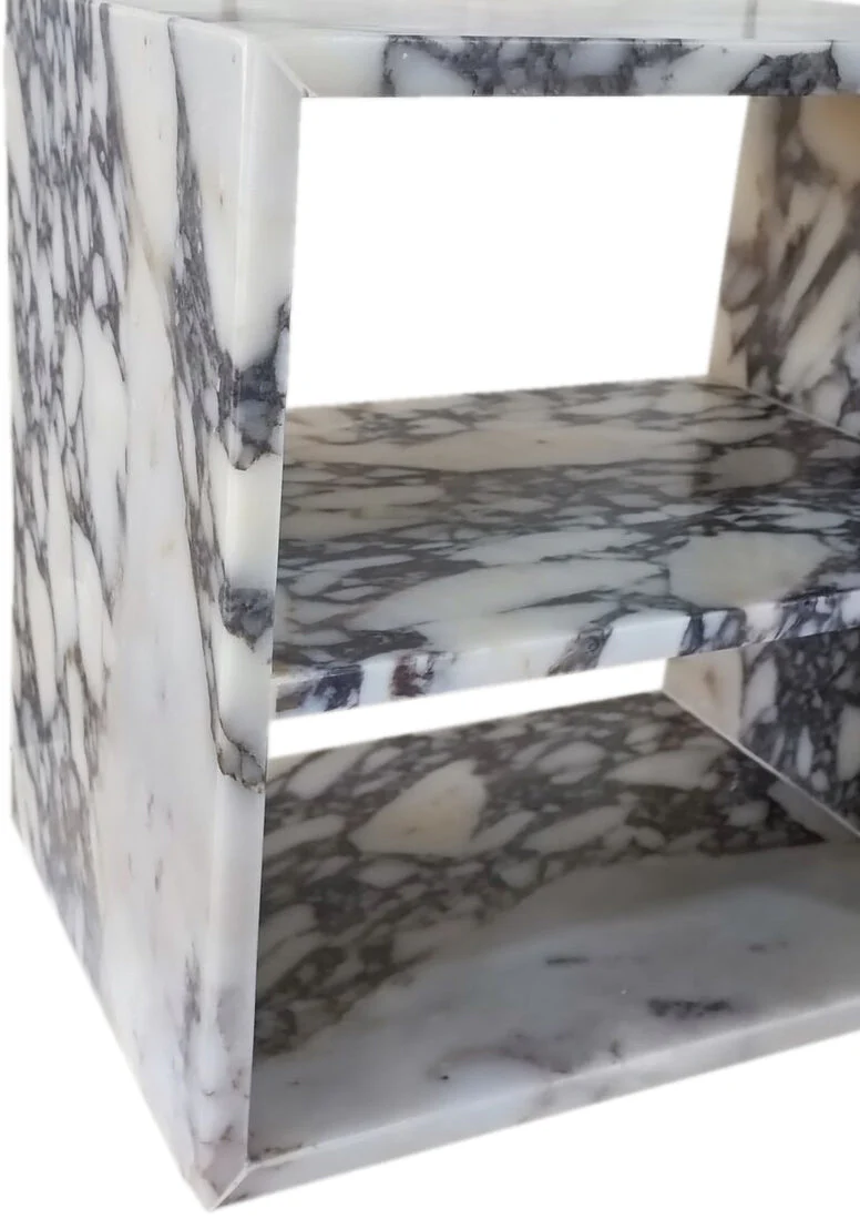 Calacatta Viola Marble End/Side Table, Nightstand Polished (W)14" (L)18" (H)18" - Image 3