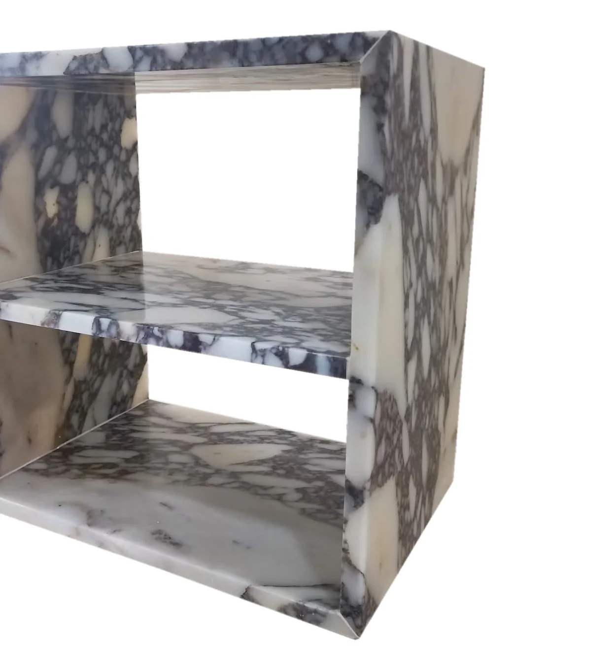 Calacatta Viola Marble End/Side Table, Nightstand Polished (W)14" (L)18" (H)18" - Image 5